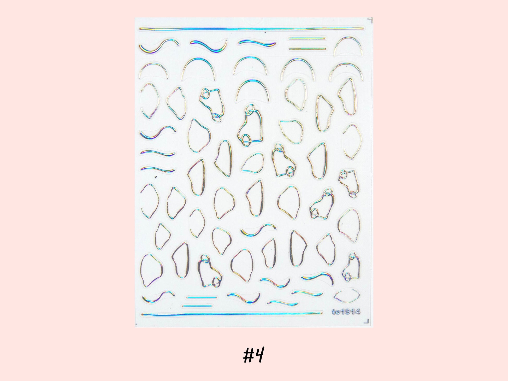 Abstract Line art nail stickers