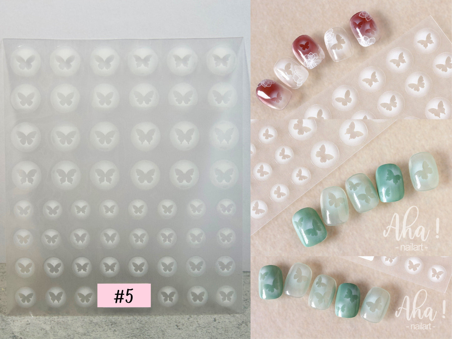 White Gradient Shapes Nail sticker