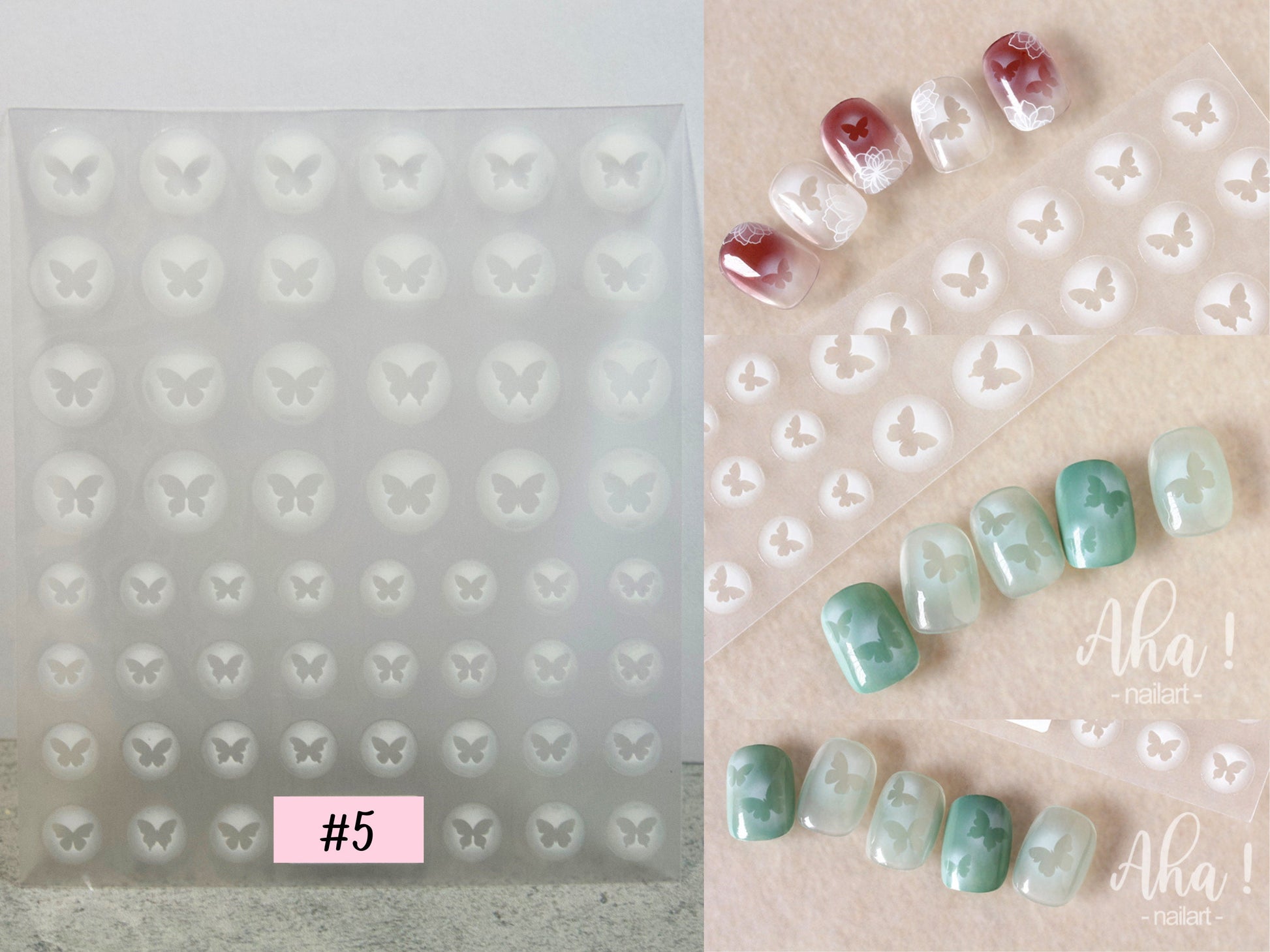 White Gradient Shapes Nail sticker