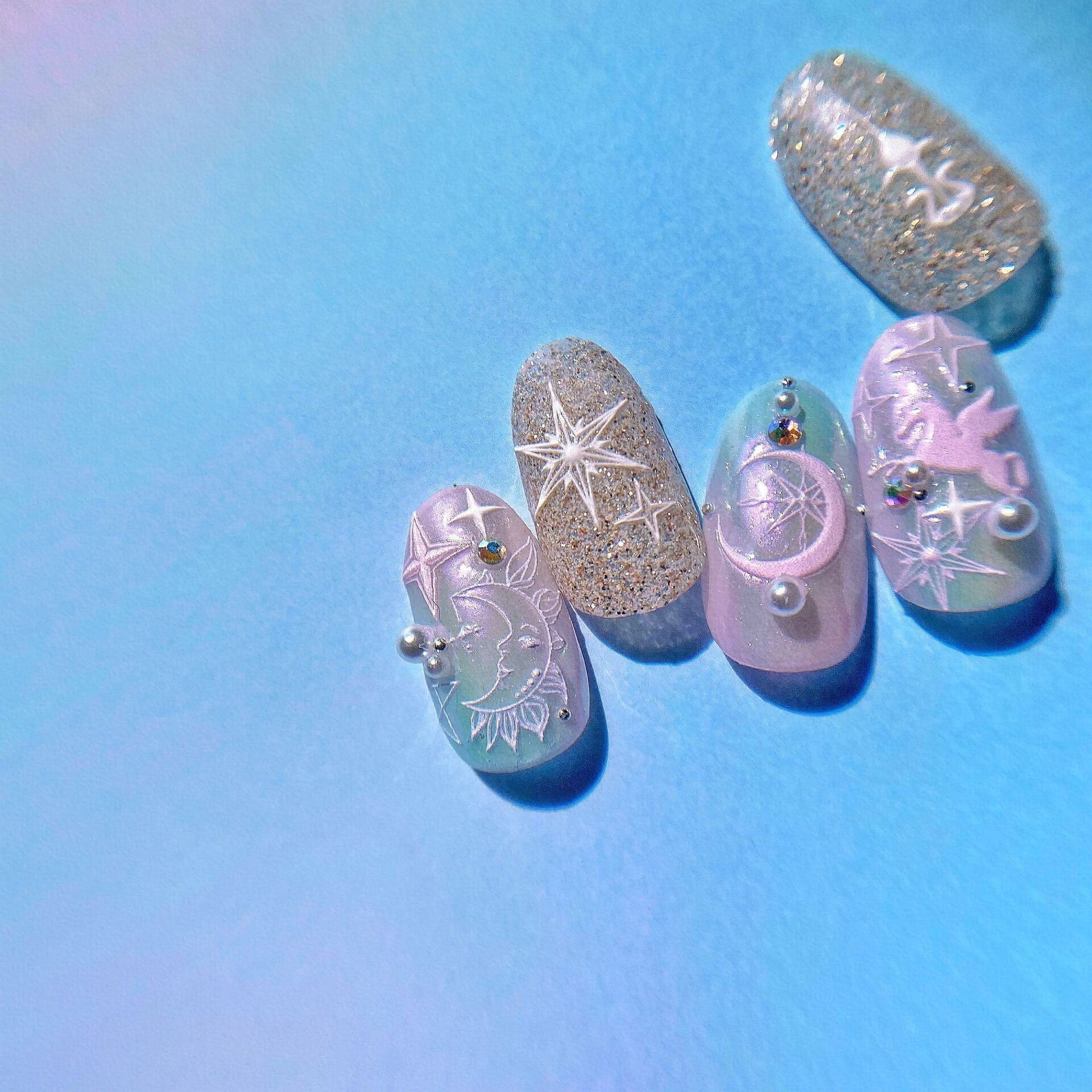 Star& Moon Unicorn Nail sticker