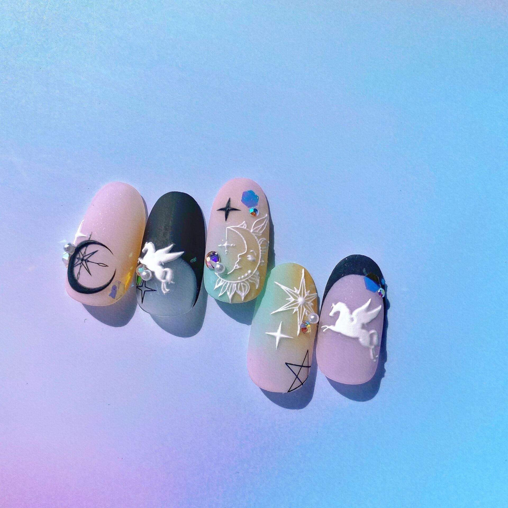 Star& Moon Unicorn Nail sticker