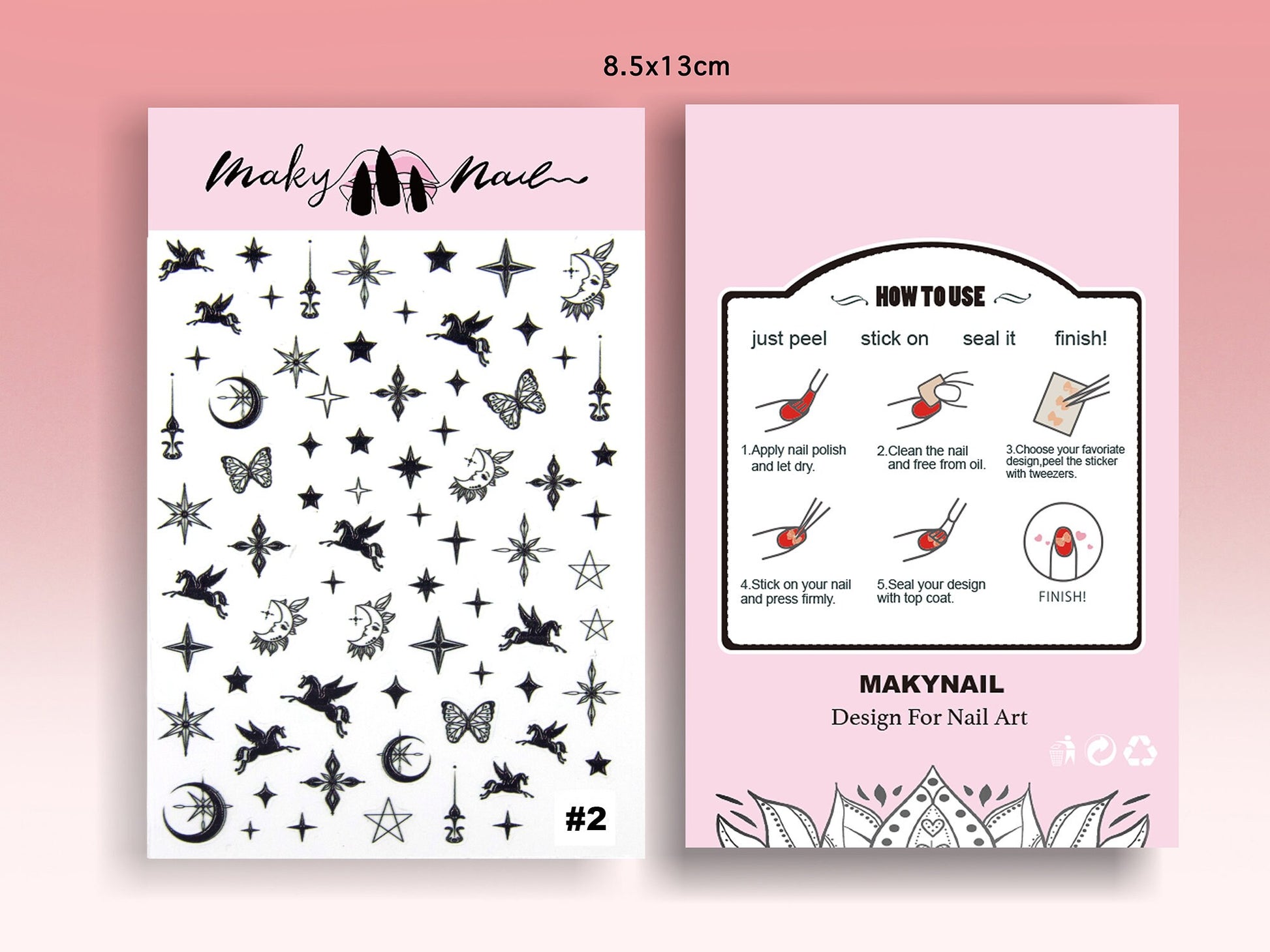 Star& Moon Unicorn Nail sticker