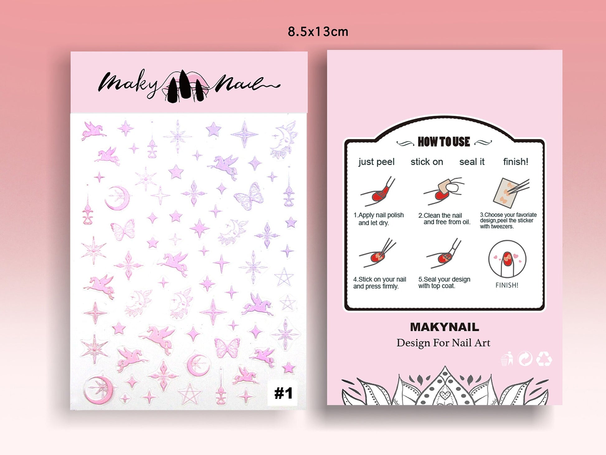 Star& Moon Unicorn Nail sticker