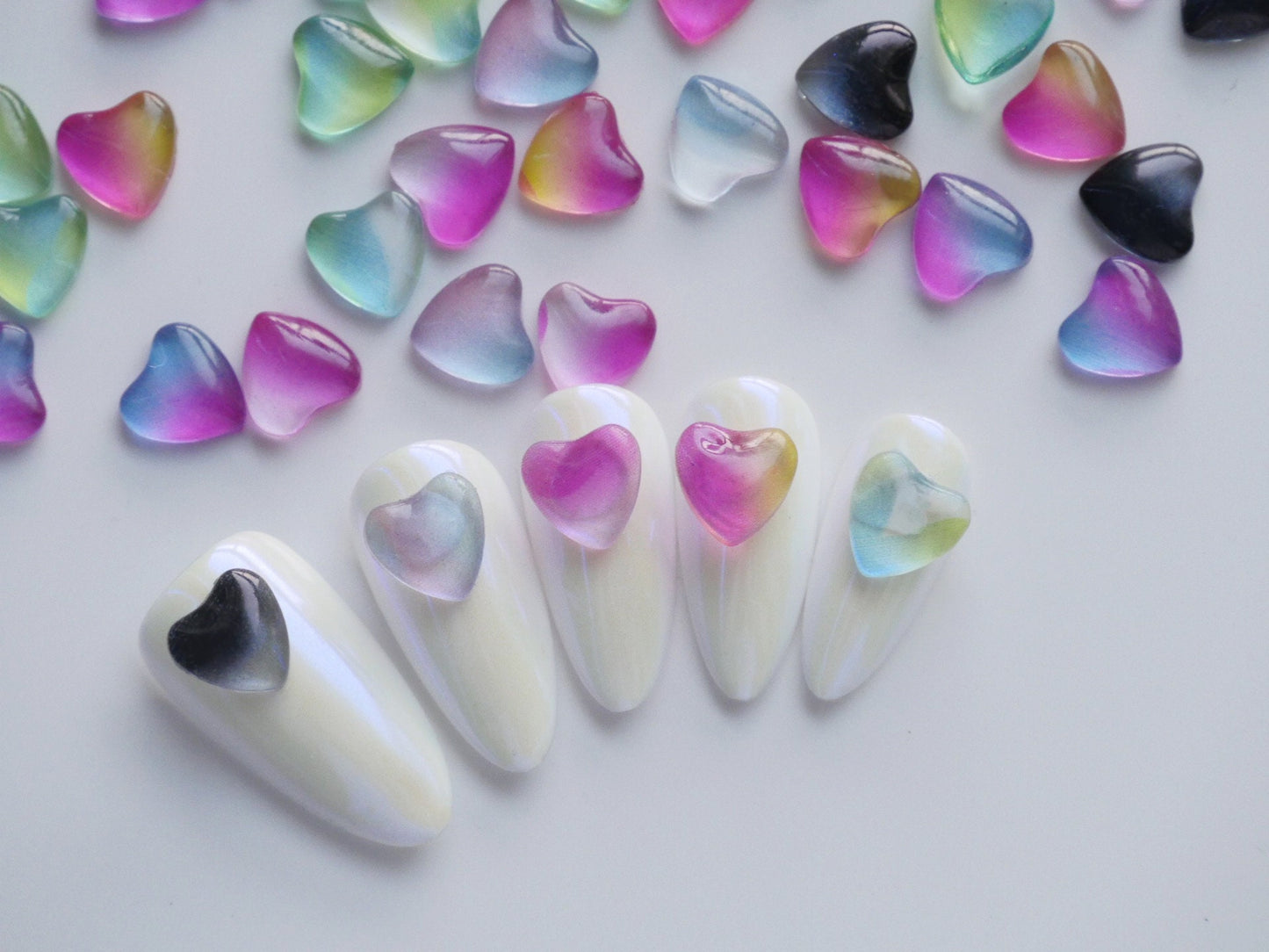 20pcs Heart Candy Gummies Nail Deco