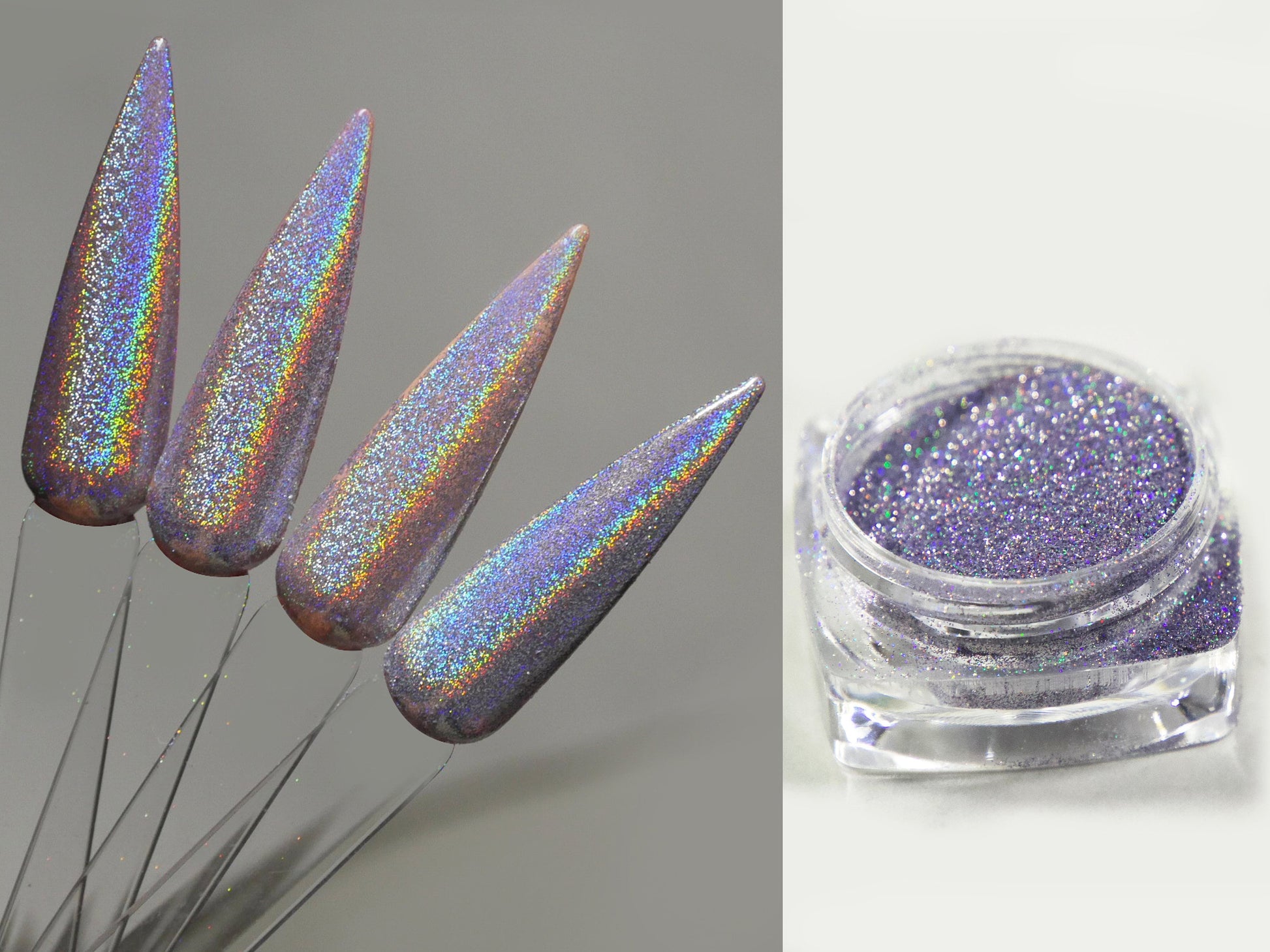 Rainbow Mirror Laser Shimmer Powder Glitter/ Silver Halo Mermaid Nail Shimmer/ Chameleon Glitters Nail holographic powder nail