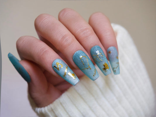 Gold planisphere nail sticker
