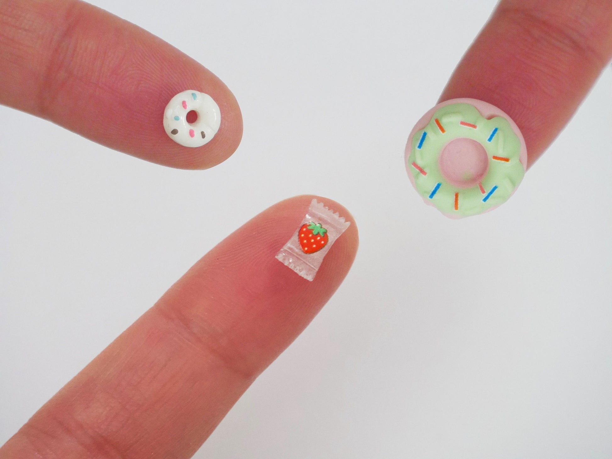 Miniature Donut Candy Sweets Nail Decal/ 3D Doll Afternoon Tea Charms / Chocolate Ice Cream Dessert Accessories Nail crafts