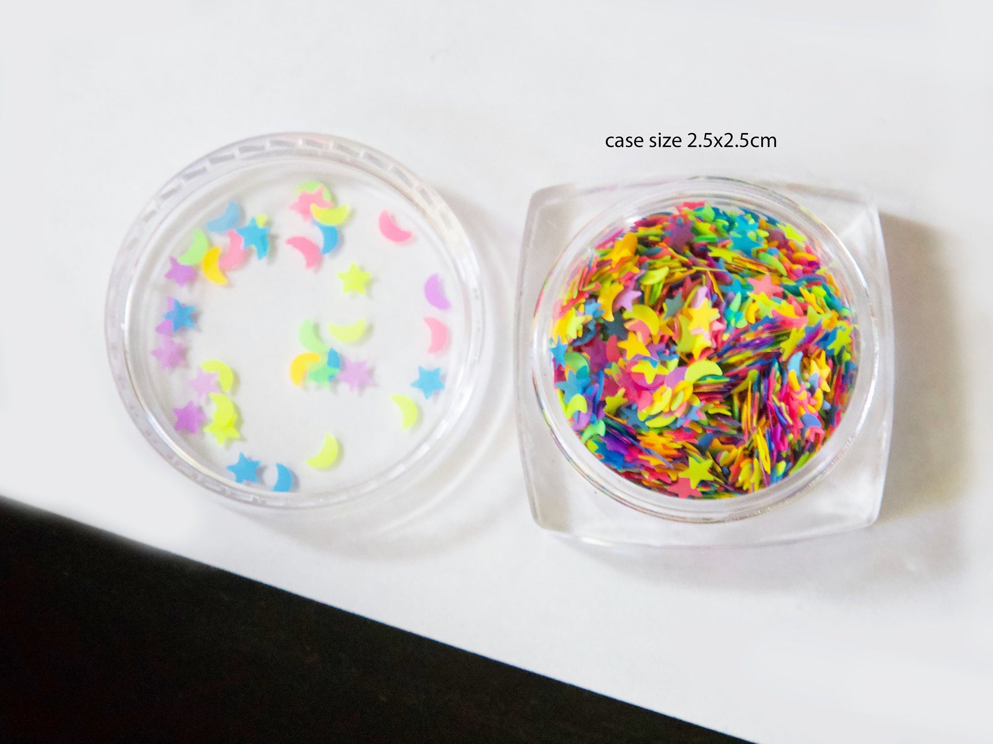 1 case Neon Starry Sky Star Moon Nail art Glitter Flakes