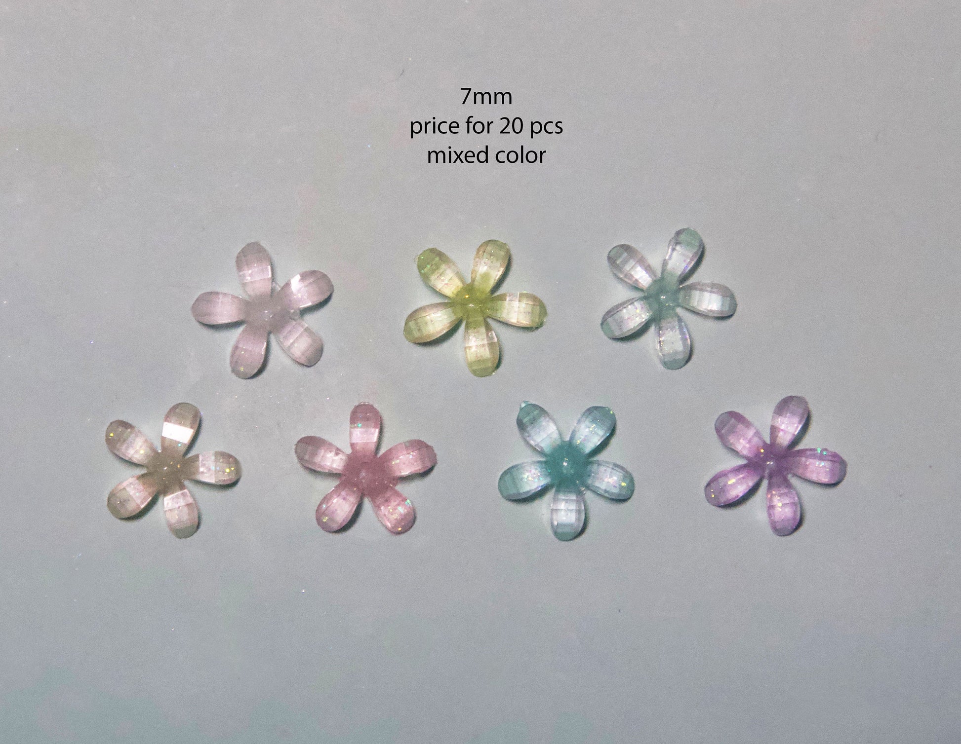 20pcs 3D Glittery Flower Nail Decal