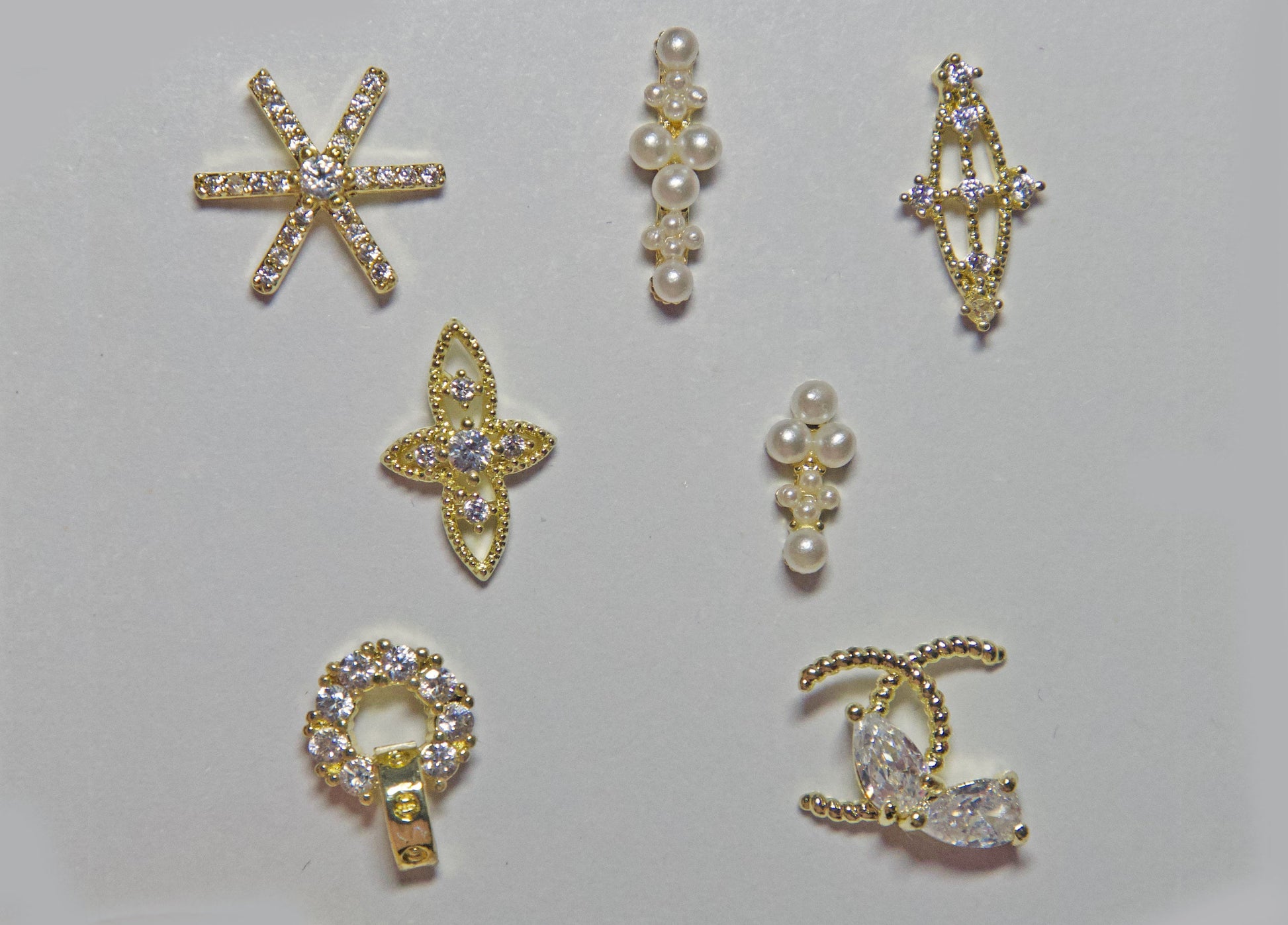 Christmas Snow 14k Gold Zircon Nail Art Jewelry