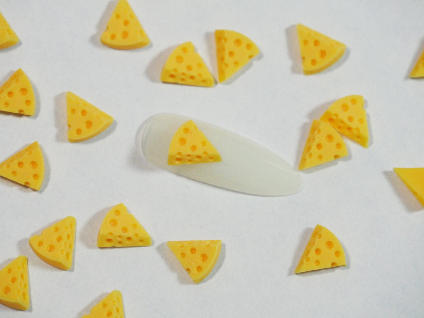 5pcs Miniature Yellow Cheese Nail Decal