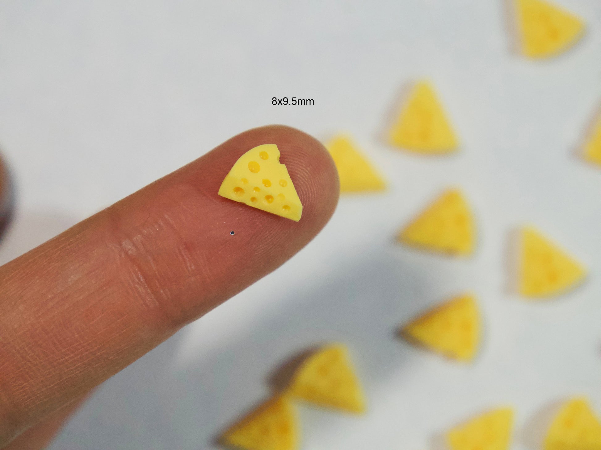 5pcs Miniature Yellow Cheese Nail Decal