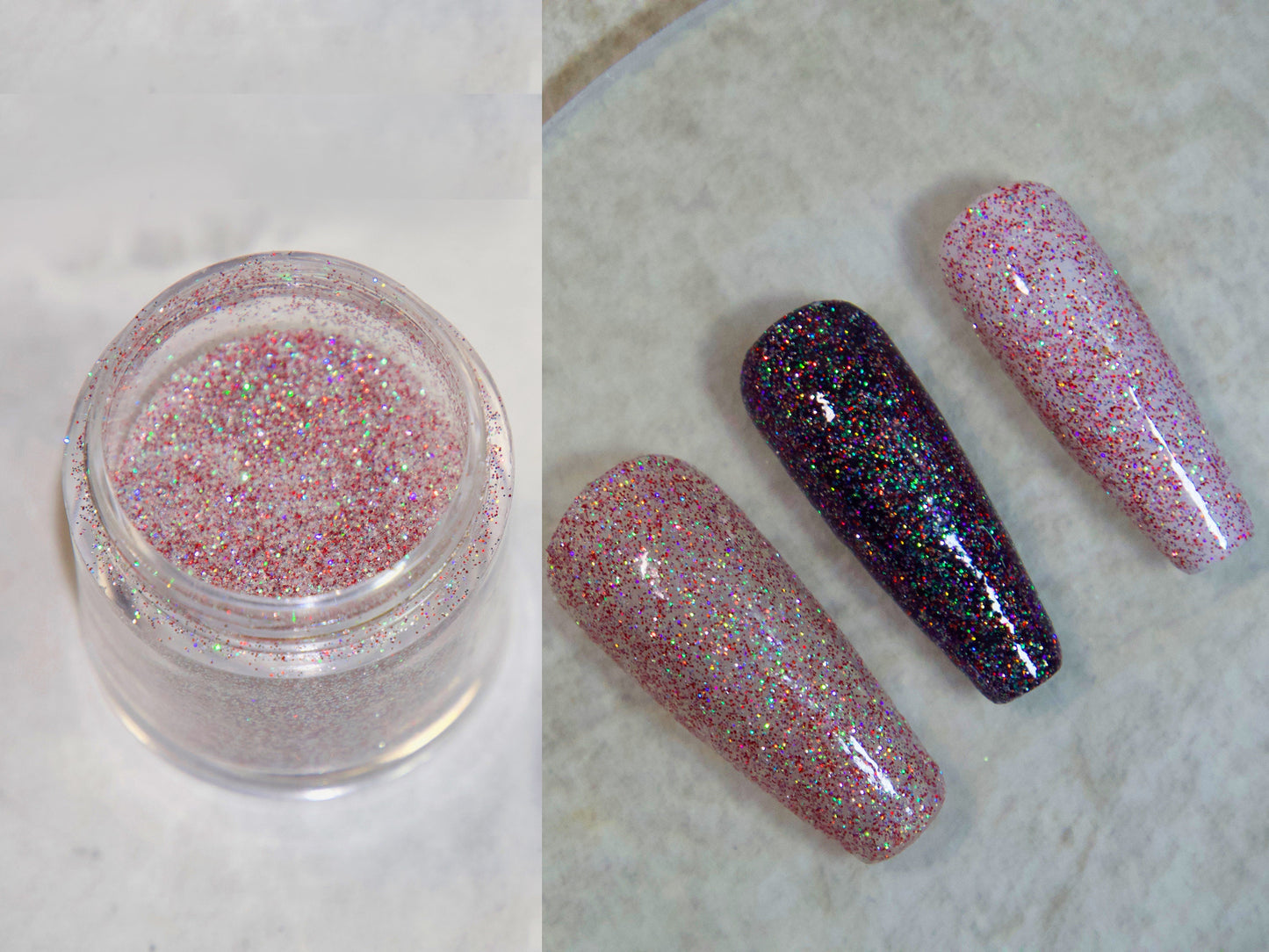 Christmas Silver Red Diamond Shimmer Sparkle Glitter Powder