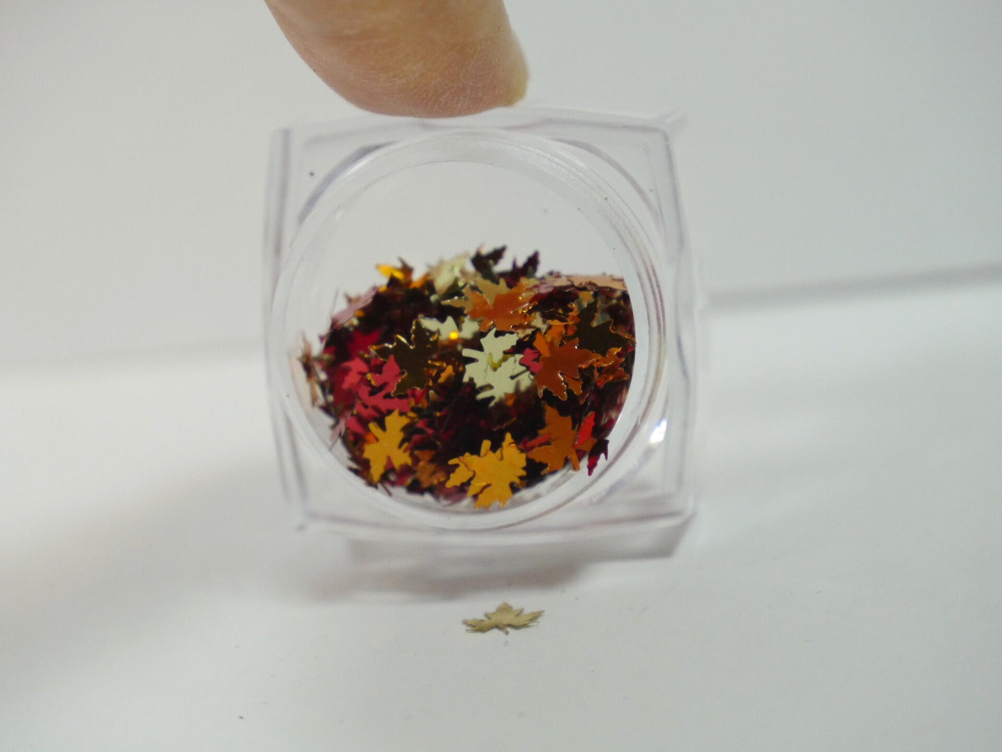 1 case Golden Maple Leaf Nail Art Glitter Chips