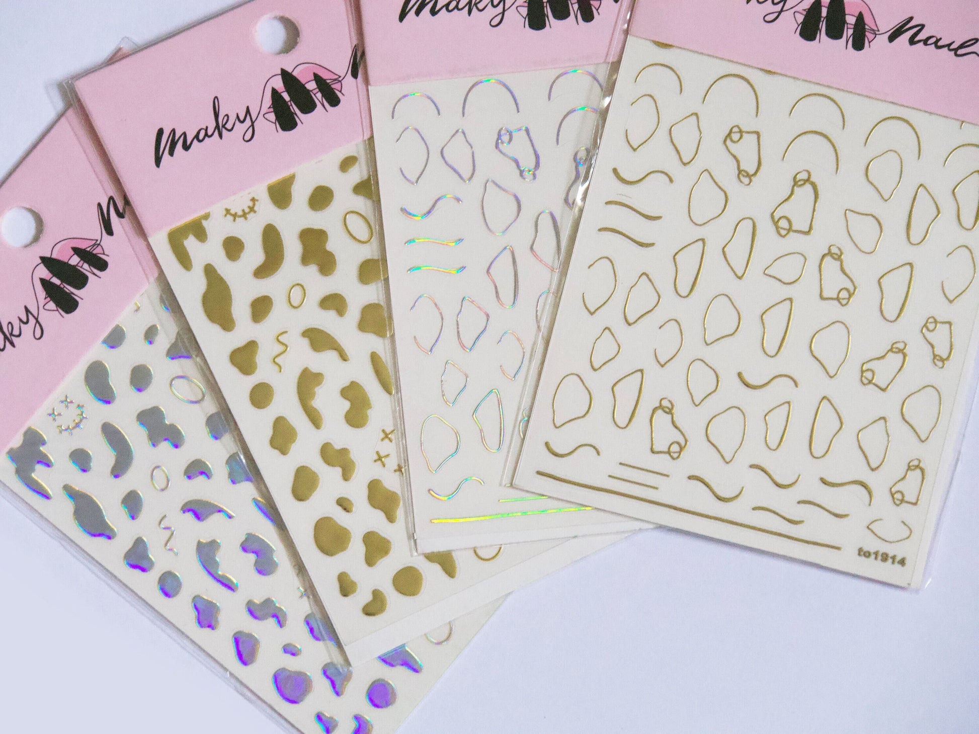 Abstract Line art nail stickers