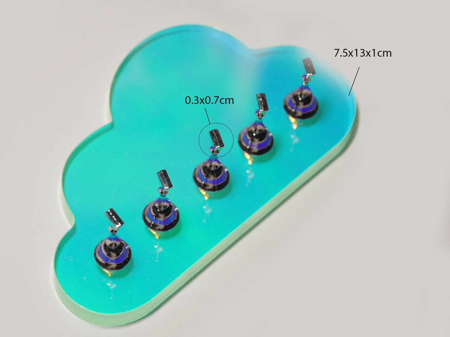 5pcs Cloud False Nail Display Stand Holder Set/ Aurora Blue Purple Magnetic Nail Art Practice Holder/ Polar Light Press on Nail Artist Tool