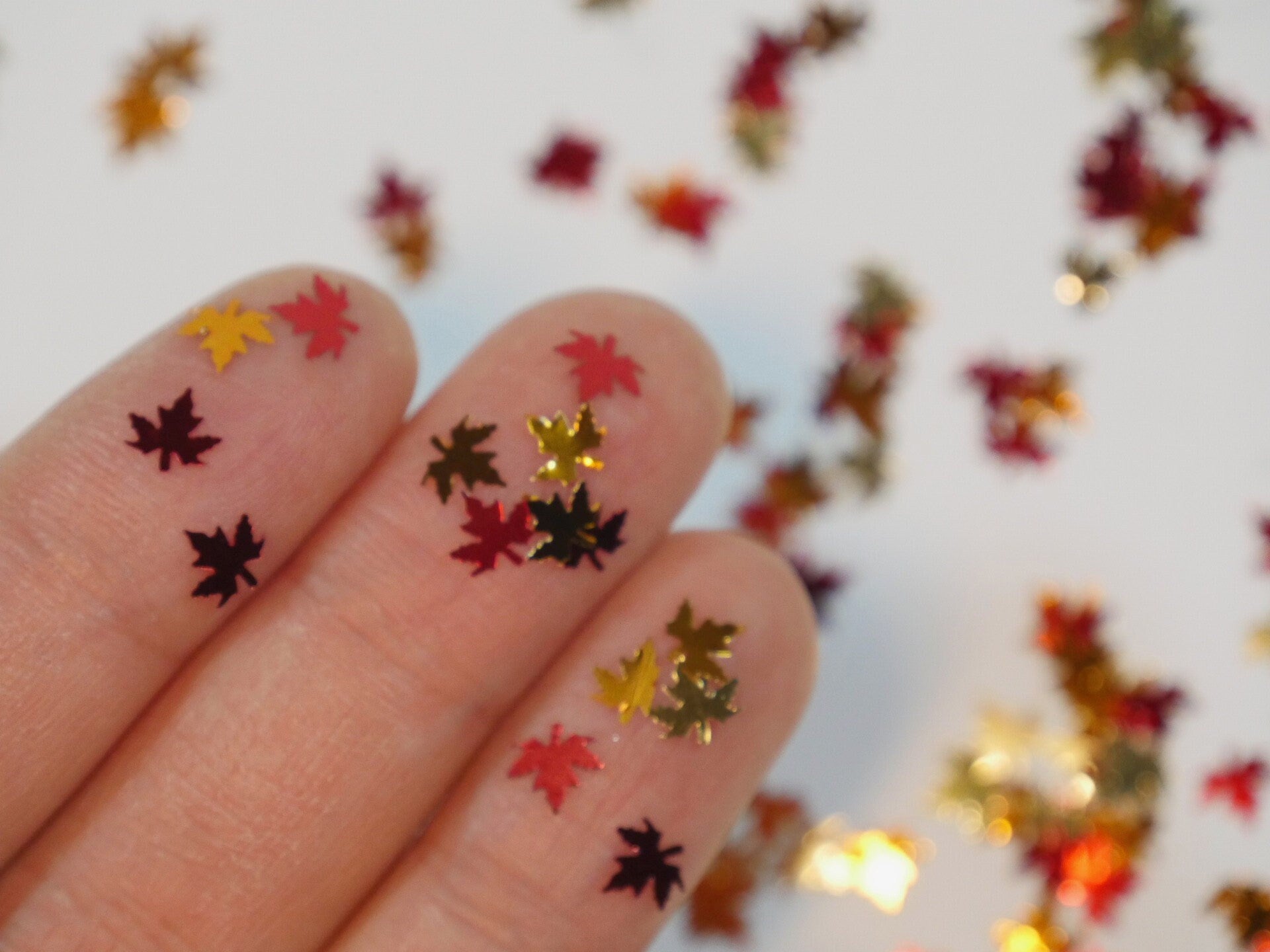 1 case Golden Maple Leaf Nail Art Glitter Chips