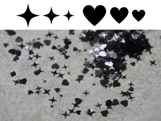1 case Star & Heart Nail Flakes Glitters
