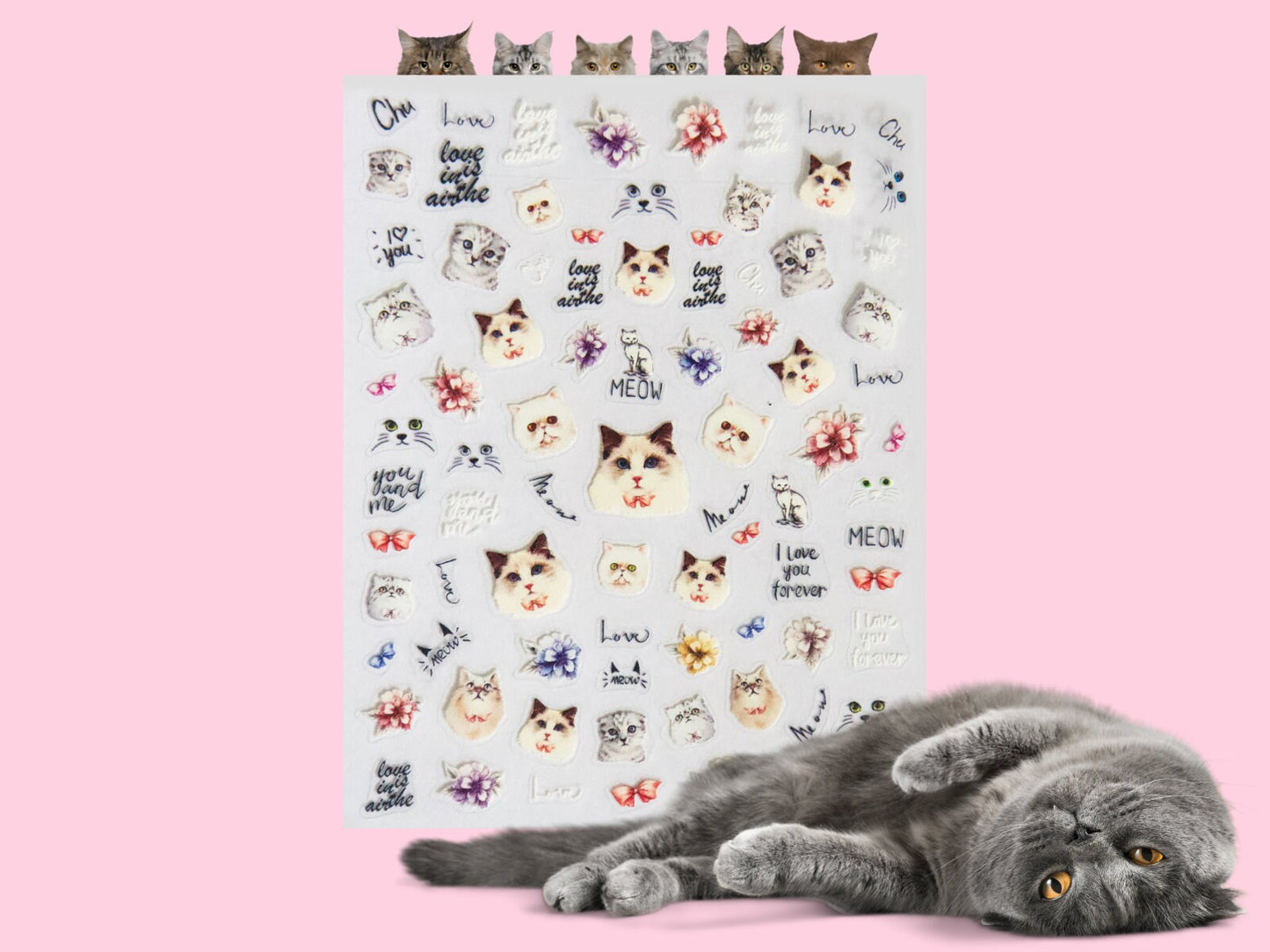 Kitty Cat Nail Stickers