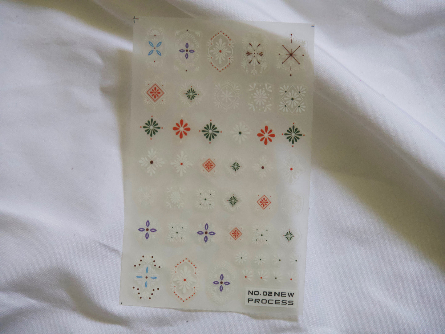 Henna White Mehndi FlowerTemplate Sticker for nail art