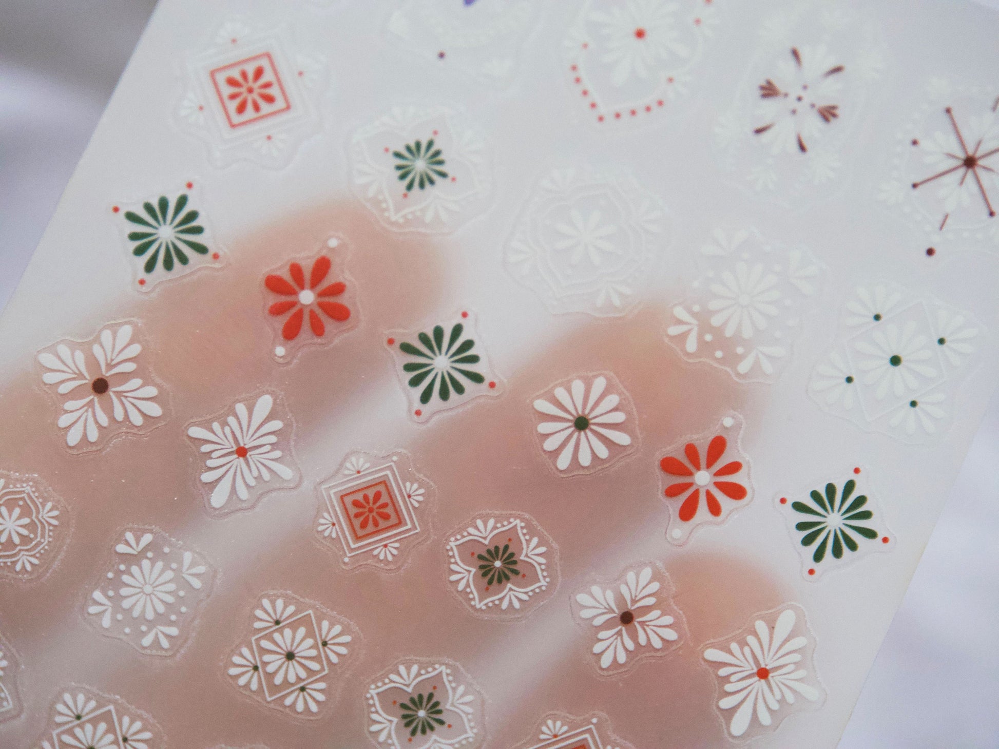 Henna White Mehndi FlowerTemplate Sticker for nail art