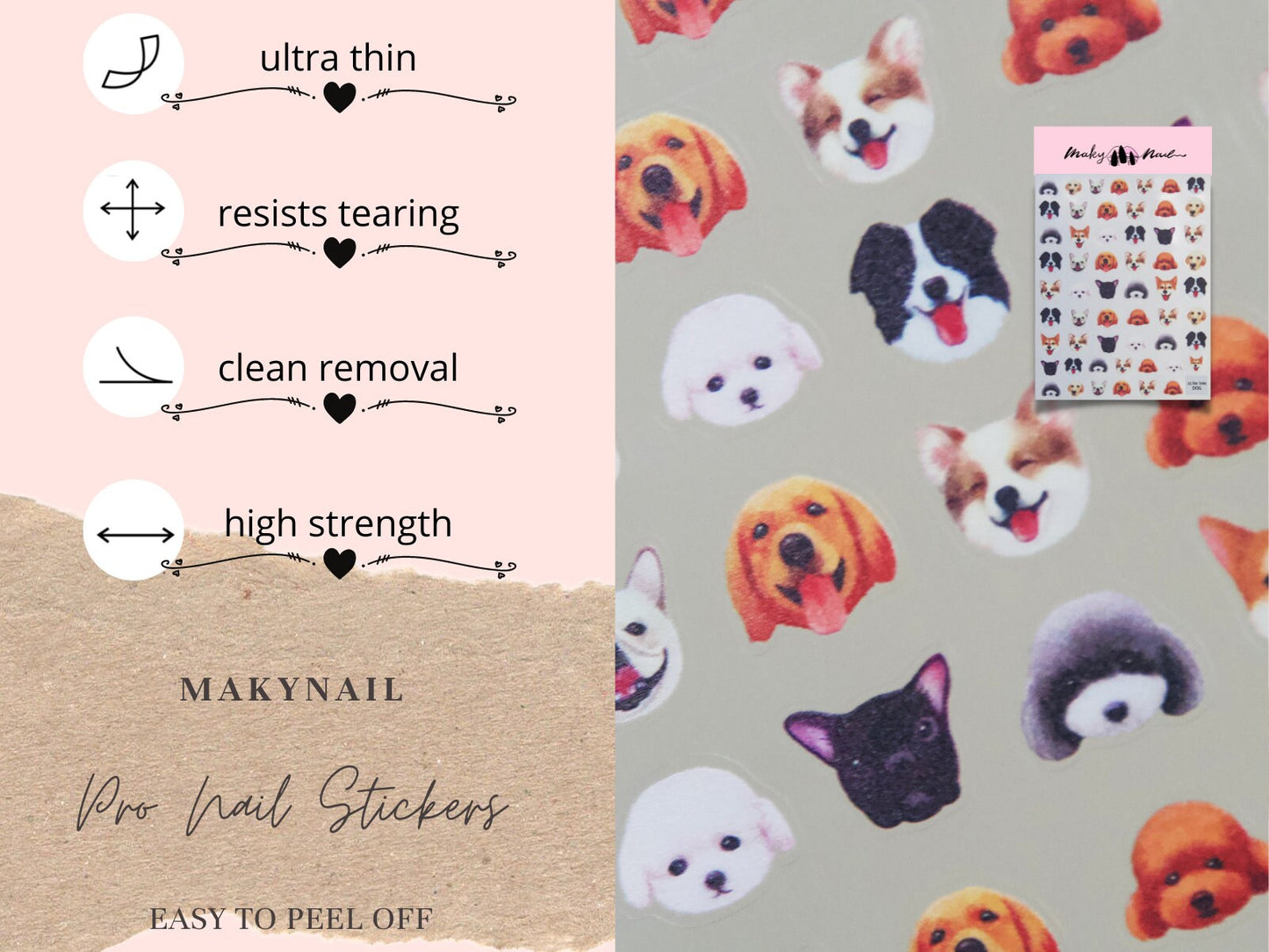Cute Dog Print Nail Art Stickers