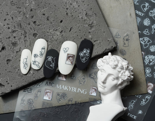 Minimalist Ultra -thin Abstract Nail Sticker