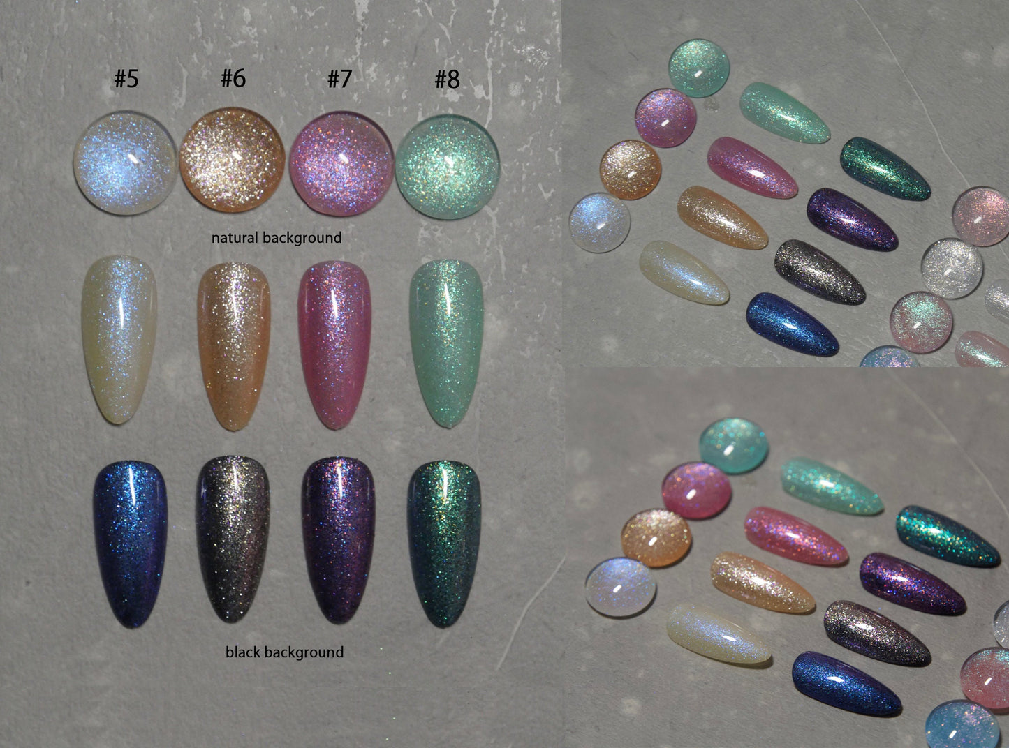 15ml Mermaid Iridescent Pearlescent Glittery Nail Gel Polish