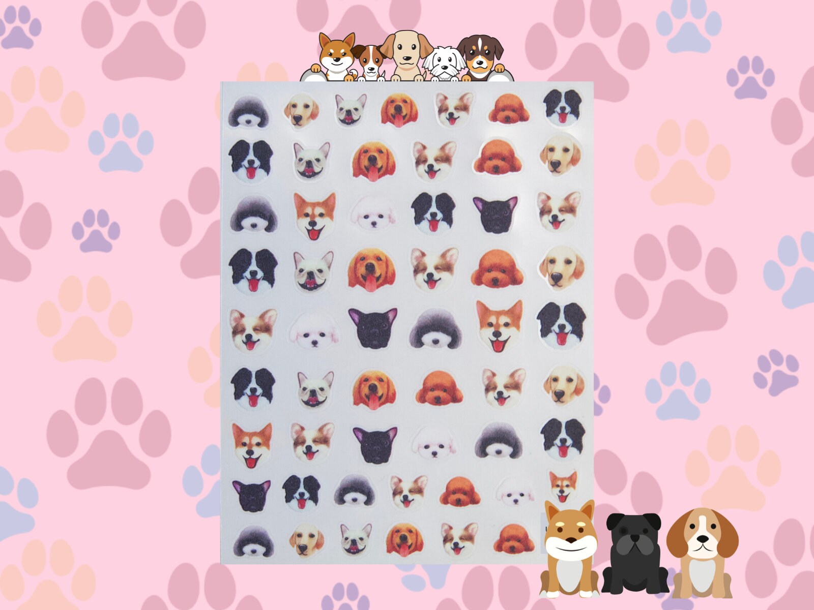 Cute Dog Print Nail Art Stickers