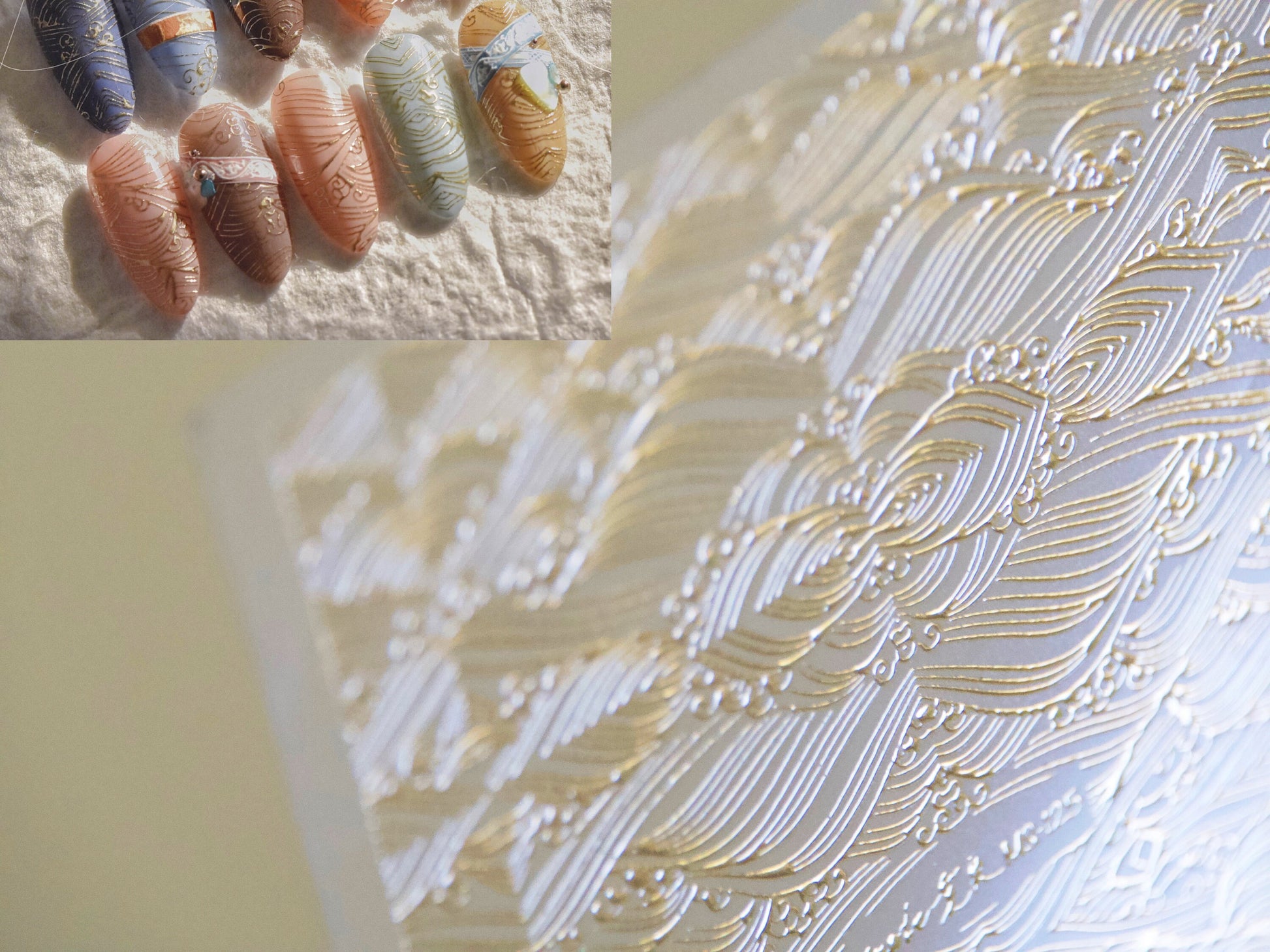 Japanese style Gilding Wave Nail Sticker