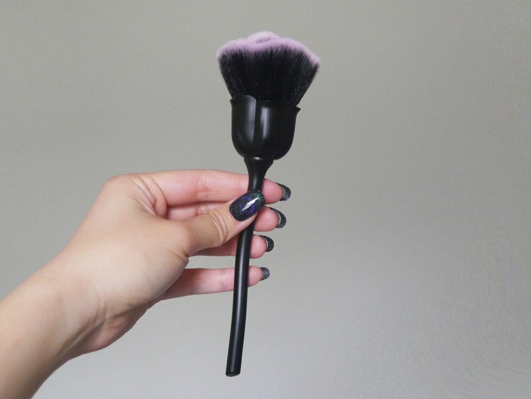Rose Wand Dust Powder Removal Nail Brush/ Black & purple Nail powder dusts cleaner/Makeup Blush Brush