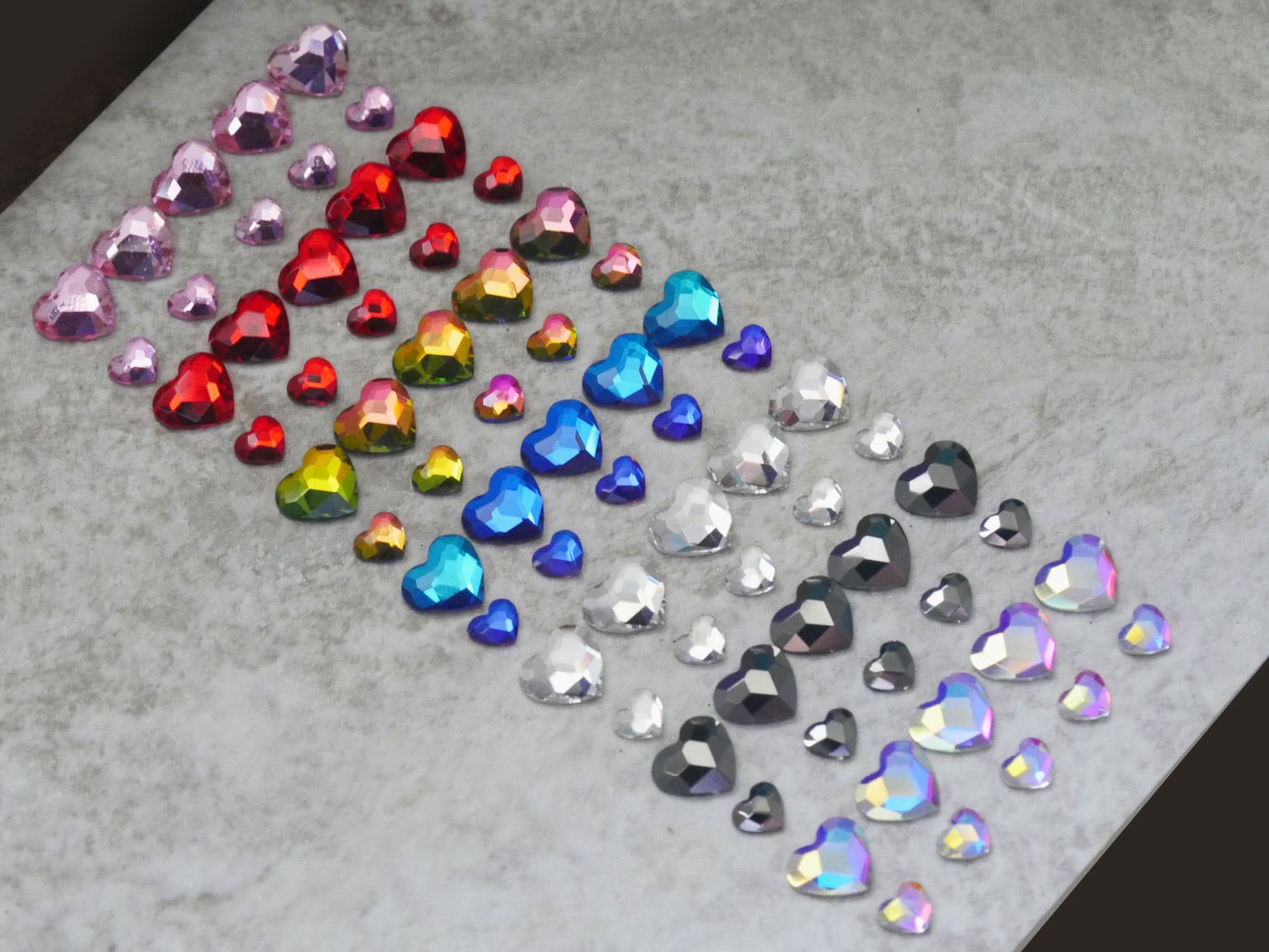 10 pcs 3D Heart Shaped Nail Charms Nail art Jewelry Accessories Decal/ Super Shine Bling Hearts Nails Supply