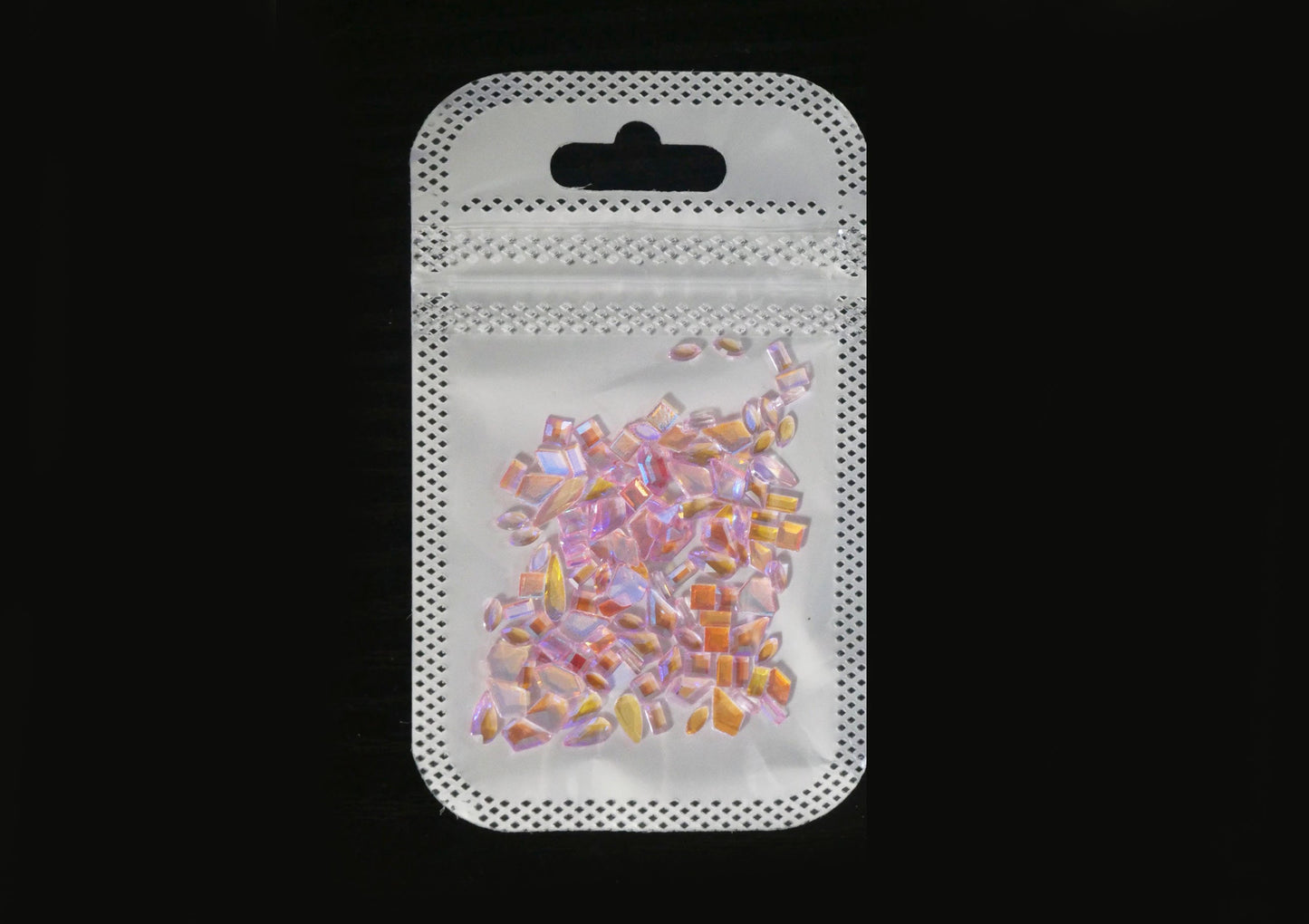 100pcs Pink Polar Light Crystals/ Nail Jewelry Crystal set/ Aurora Refract nail art rhinestones/Glass Jelly Geometrical nail decals