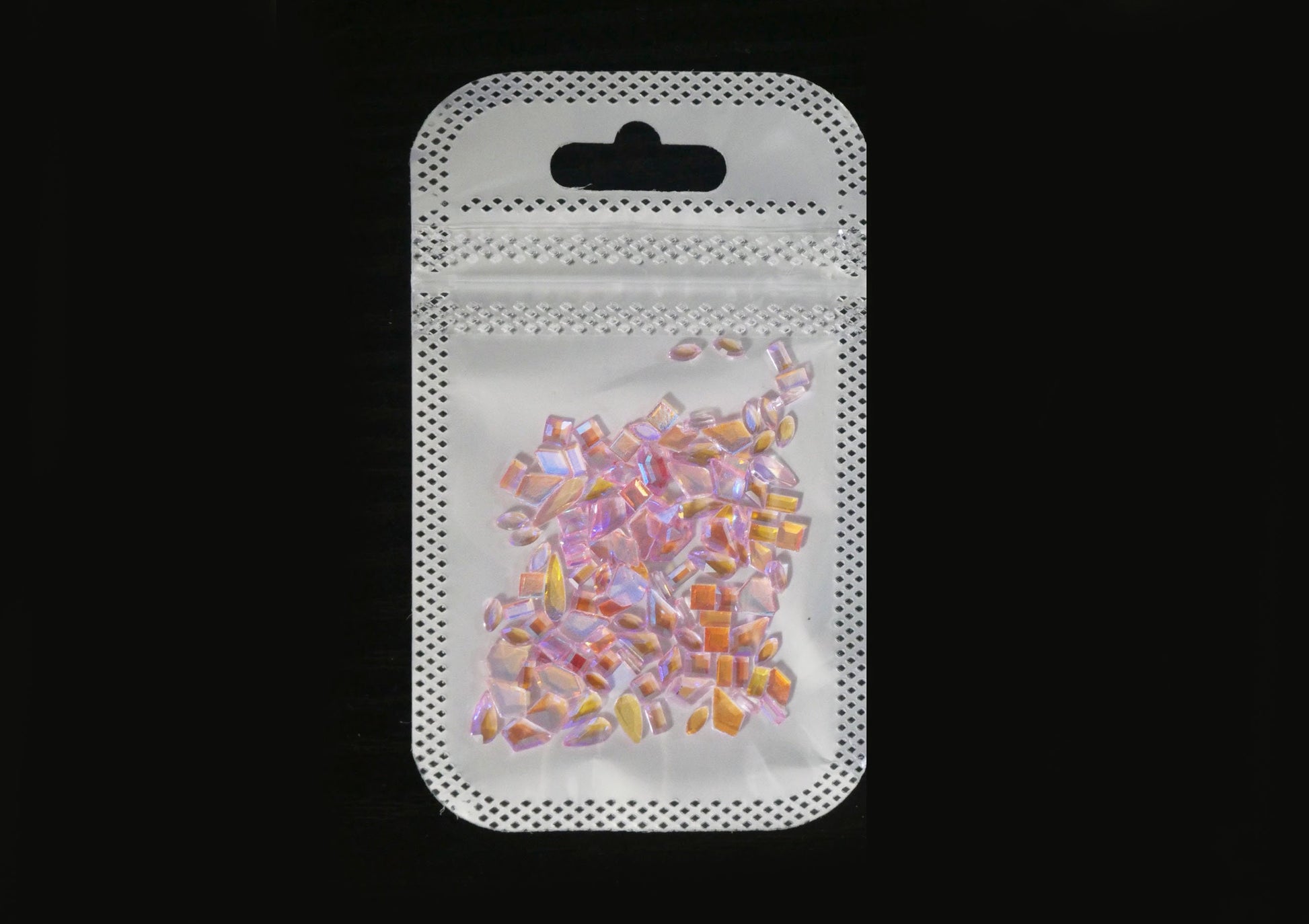 100pcs Pink Polar Light Crystals/ Nail Jewelry Crystal set/ Aurora Refract nail art rhinestones/Glass Jelly Geometrical nail decals