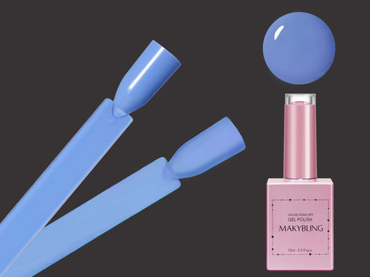 15ml Cornflower Blue Gel polish/ Ultramarine Blue Pure Solid color Nails/ Deep sky blue Soak off UV/Led Gel polish Manicure- Makybling