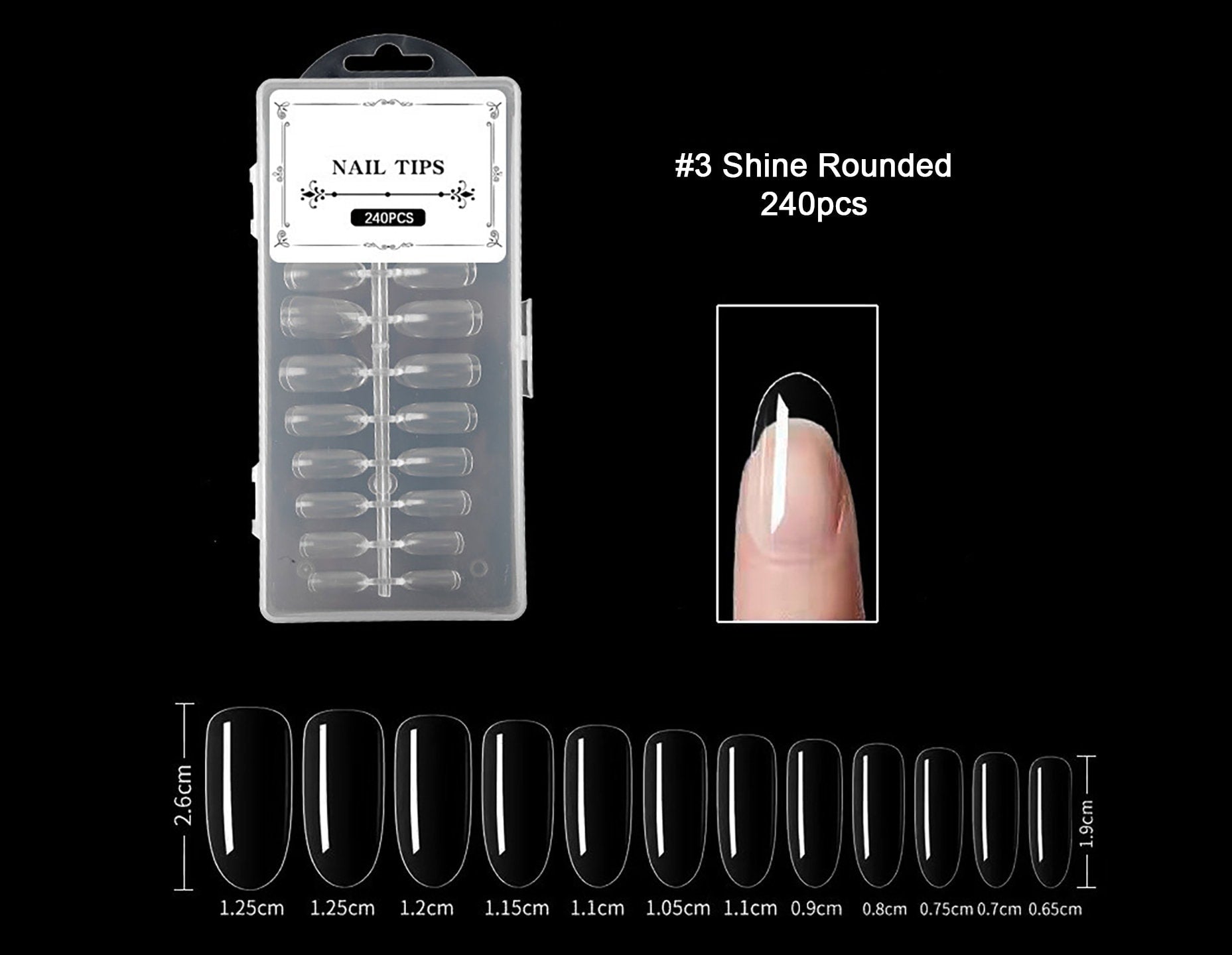 240pcs Gel tips Full Cover Coffin Almond Round Press on False Fake Nails Tips Manicure nail well tips/ Clear Matte Nails Supply