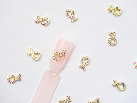 2pcs Tik Tok Brand Sign Nail Decoration/ Gold Shiny TK Influencer DIY Deco Charm for Nail Art Decal/ Press on nail supply