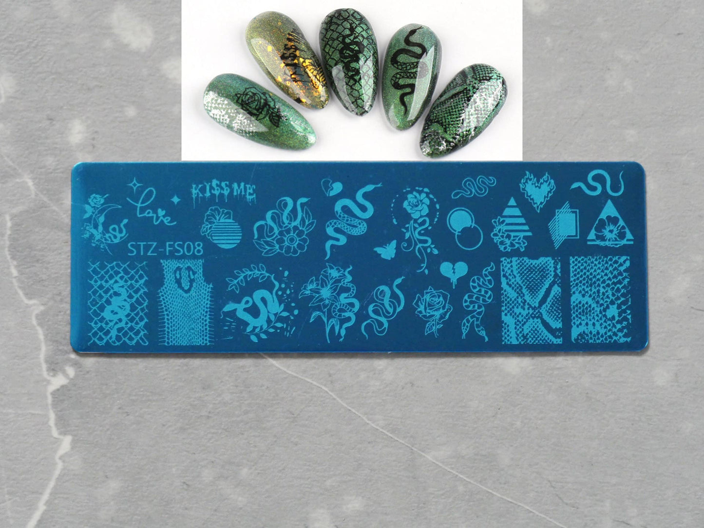 Snake Spiritual England lattice Nail Art Stamping Image Plates/ Diamond Check Nature Manicure Nail Designs DIY Stamping Templates