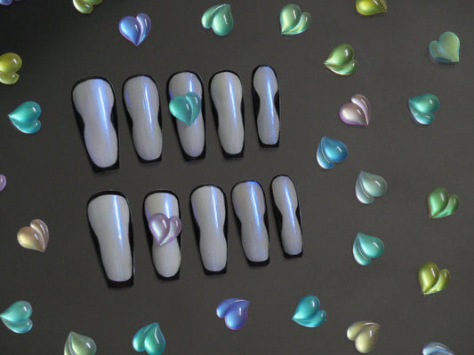 10pcs Peach Harts Studs for Nail Art/ Polar light Pink Peachy Charms/ Pinky Hearts nails supply Nail polish UV Gel
