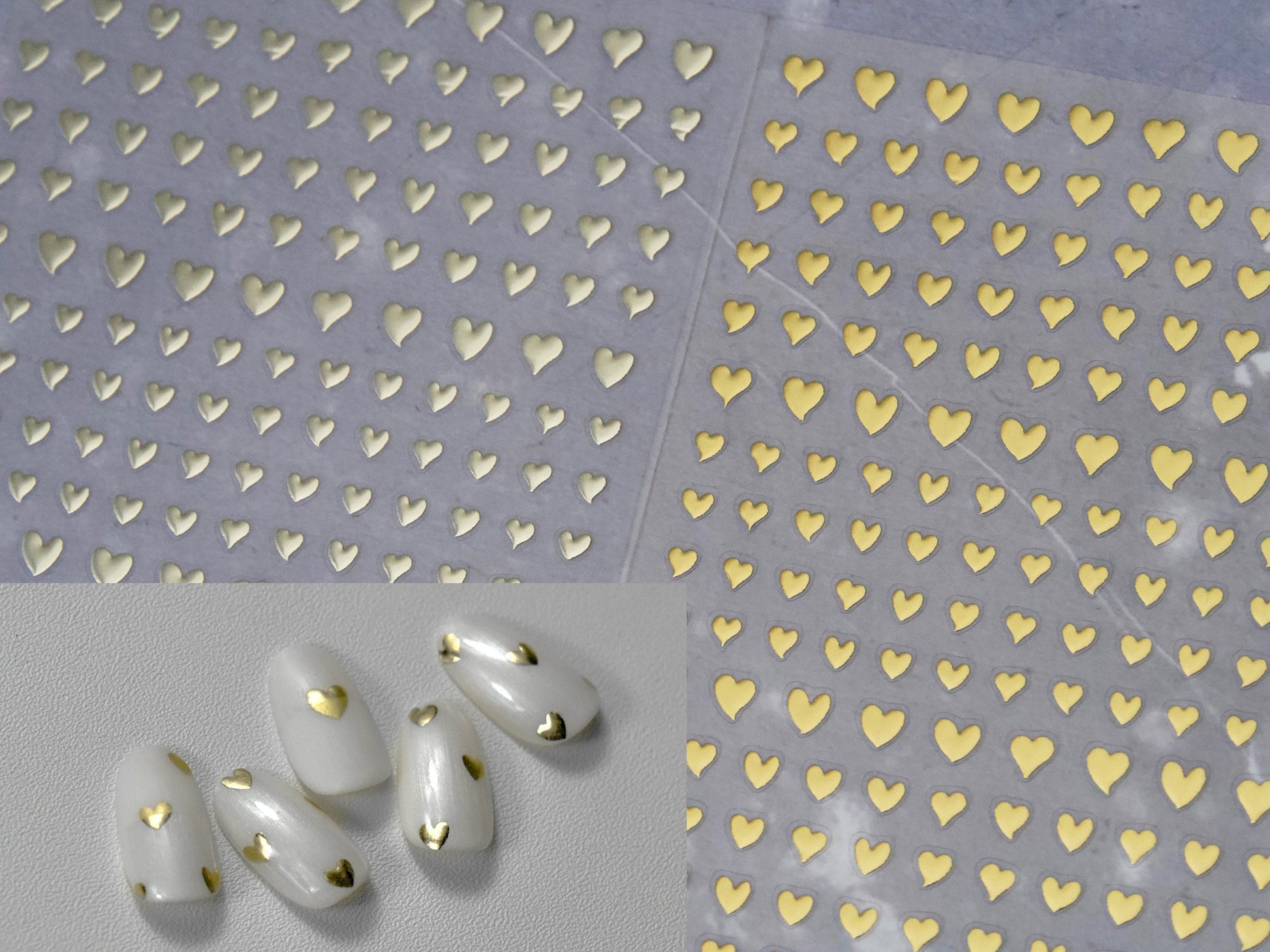 Gilding Metallic Finish Heart Nail Sticker/ Gold Silver Sweet love Nail Art Stickers Self Adhesive Decals Nails art sticker