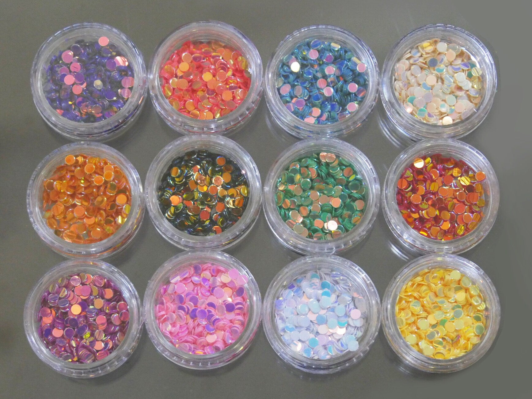 12 cases Round Circle Chunky Glitter Sequins / 2.5mm Dots Spots Circle Shapes Confetti Flakes Crafts Paints Resin Accessories Acrylic Nail