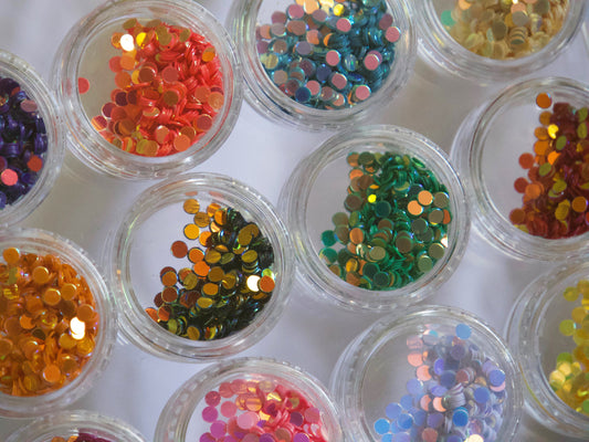 12 cases Round Circle Chunky Glitter Sequins / 2.5mm Dots Spots Circle Shapes Confetti Flakes Crafts Paints Resin Accessories Acrylic Nail
