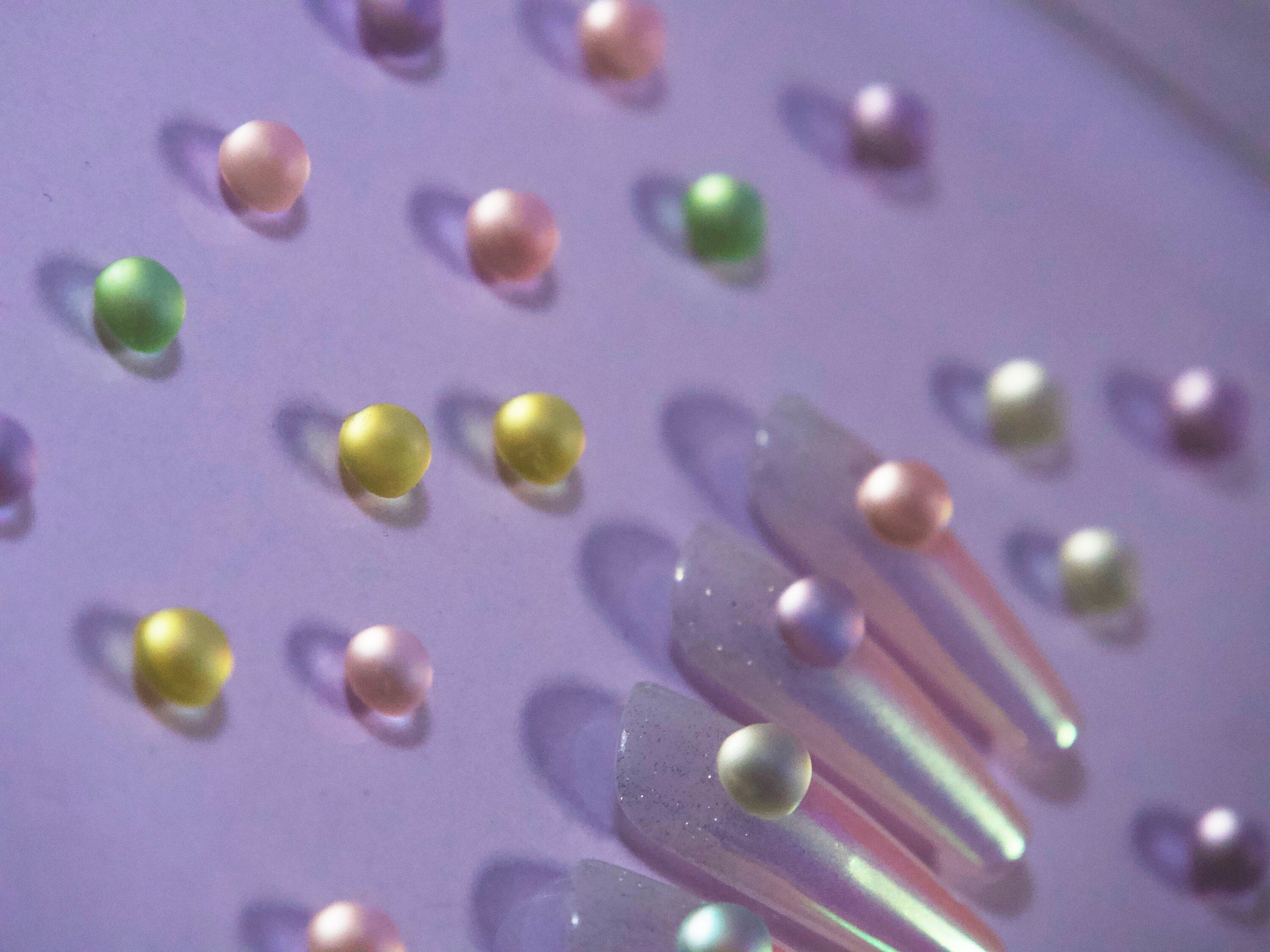 50pcs Frosted Opal Beads Nail Art/ 5mm Pastel Color Illusion Semicircular Galaxy  Luminous Mocha light-catching pearls nail art Charm