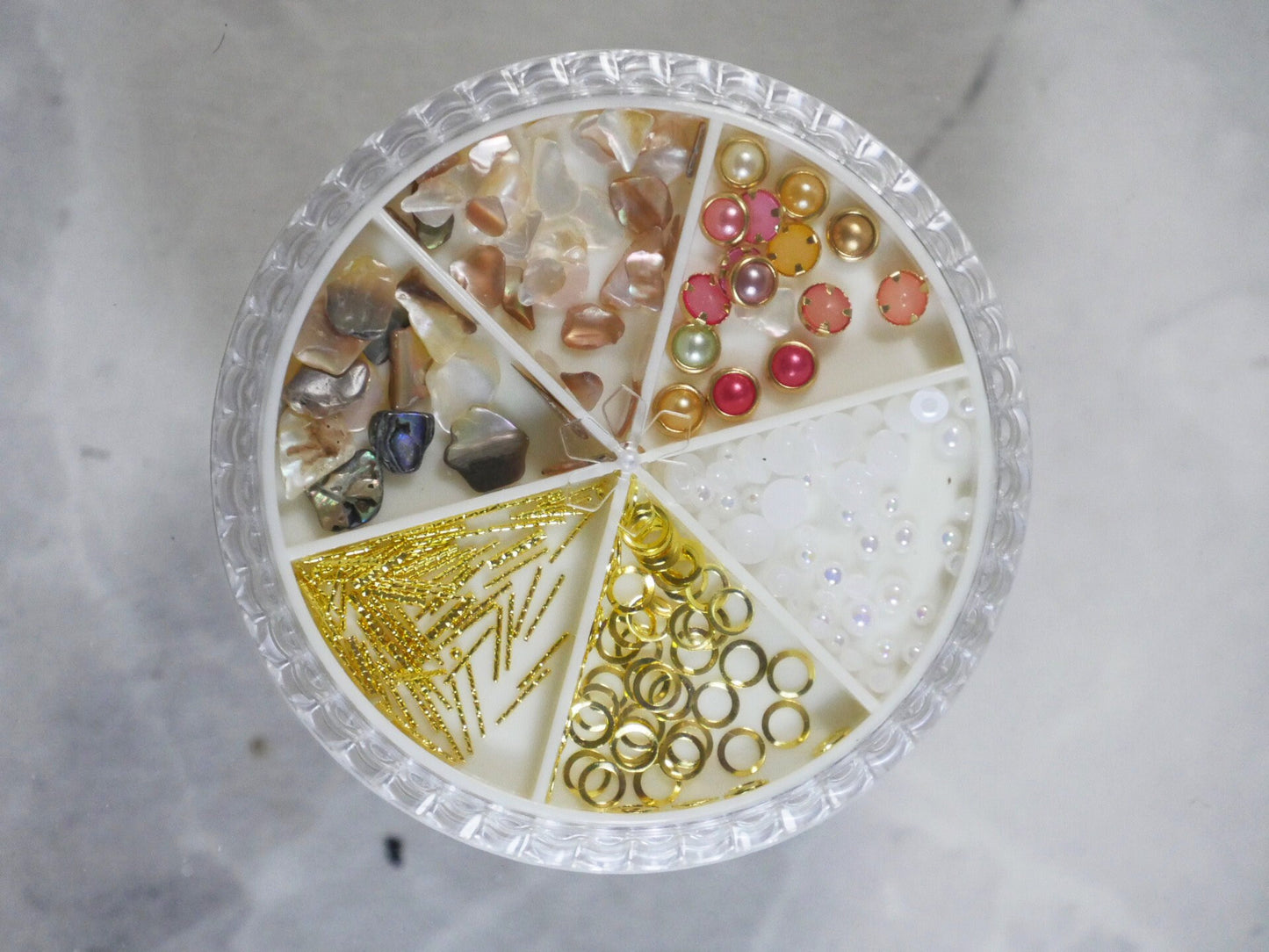 Mixed Vintage Theme Nail Decals/ Gilt-edged Semicircle pearls Shell Gold bar nail Deco/ Nail polish UV gel UV resin Supply