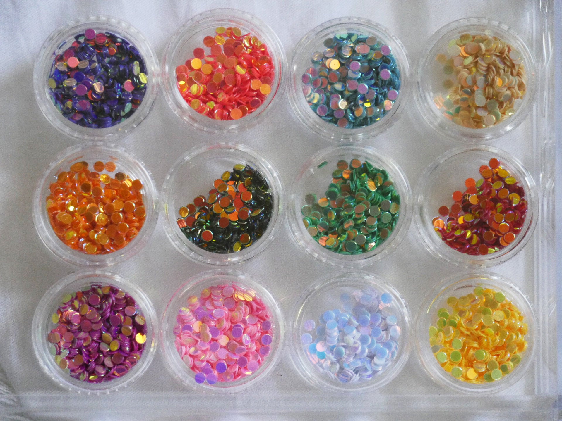 12 cases Round Circle Chunky Glitter Sequins / 2.5mm Dots Spots Circle Shapes Confetti Flakes Crafts Paints Resin Accessories Acrylic Nail