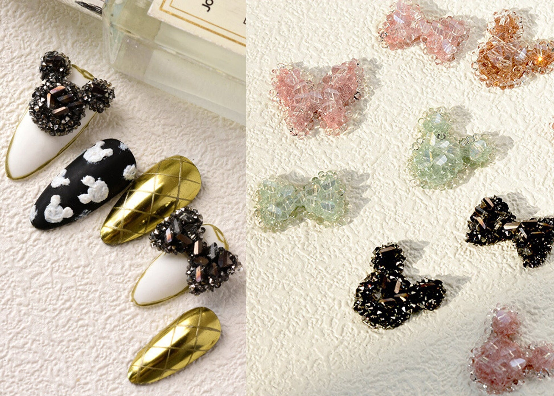 Beading Nail Ornament Decal/ 3D Handmade Instagram Influencer Nail Jewelry Fairy Tale Nail Art Mickey Mouse Butterfly Bow Tie