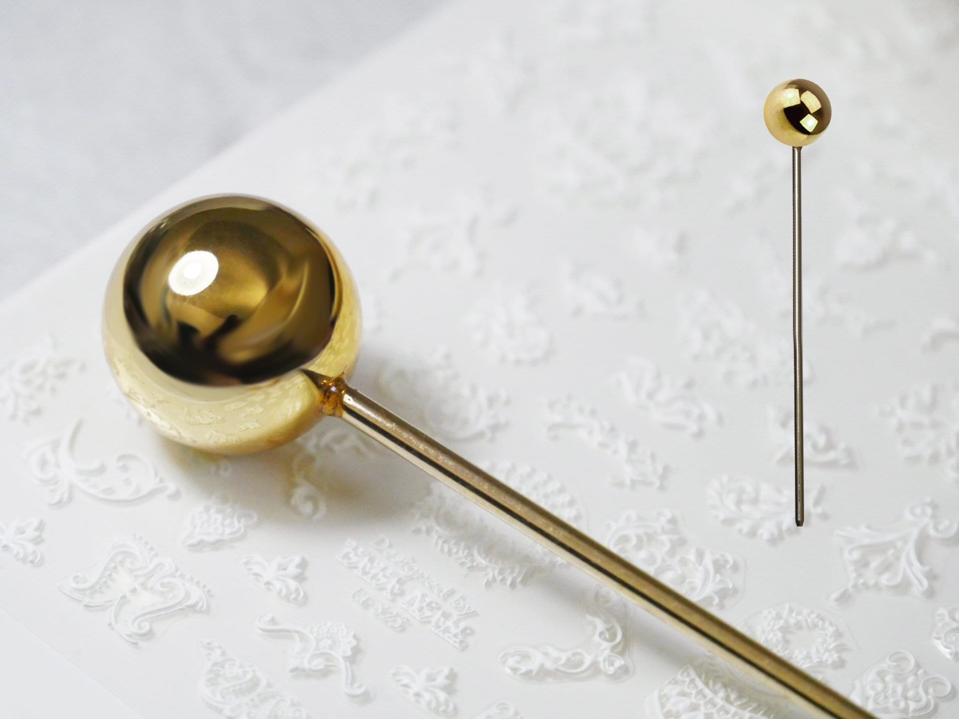 Gel Polish UV Resin Glitter Stirring Rod/ Gold Sphere Handle Stir Stick for Crafts, Color Mix, Blending Nail DIY Supply