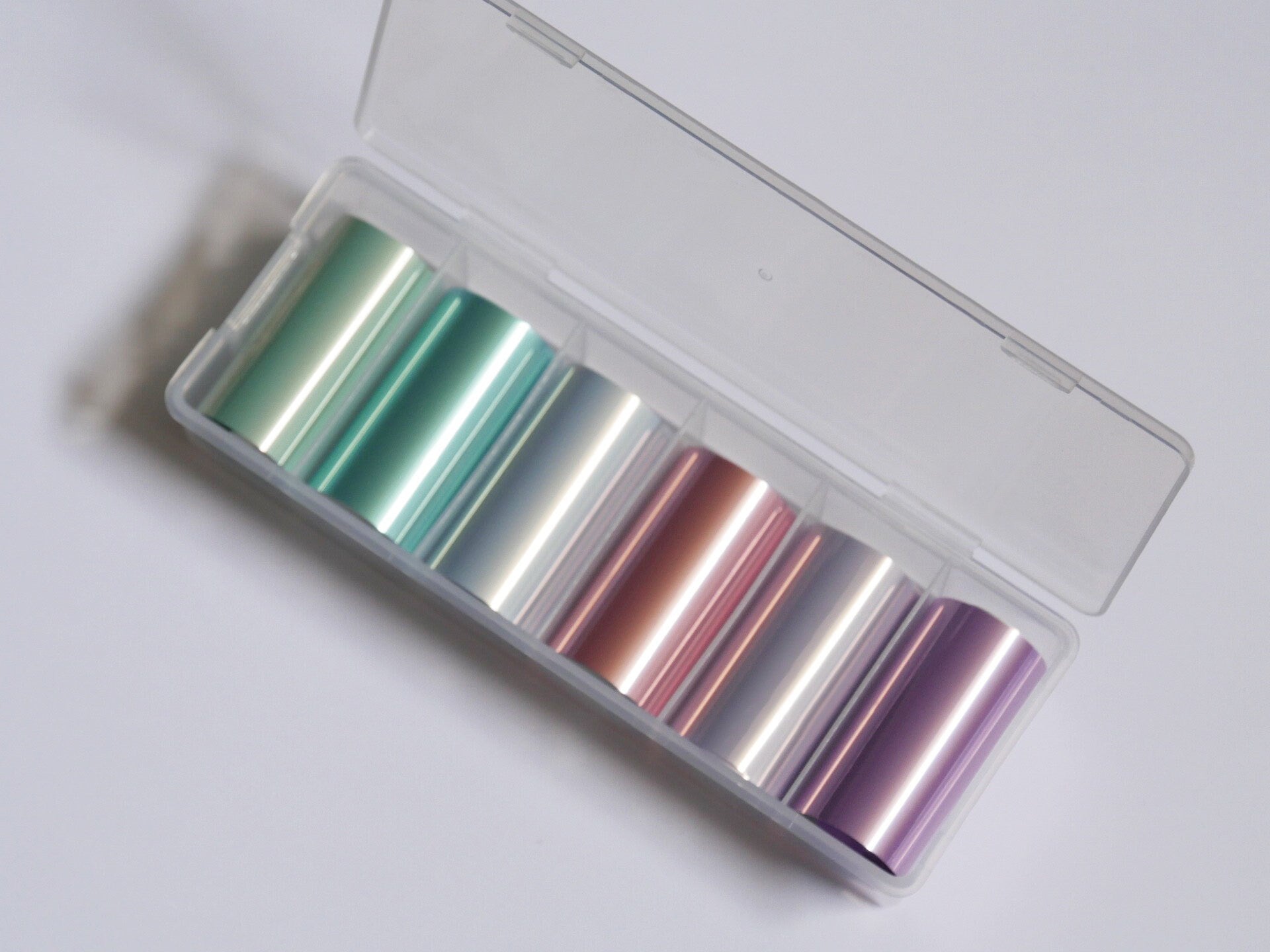6pcs Pearly Silk Nail Foils Paper/ Mermaid Pastel Pearlcent Metallic Color Transfer Foil Nail Art Decal/ Mirror Glossy