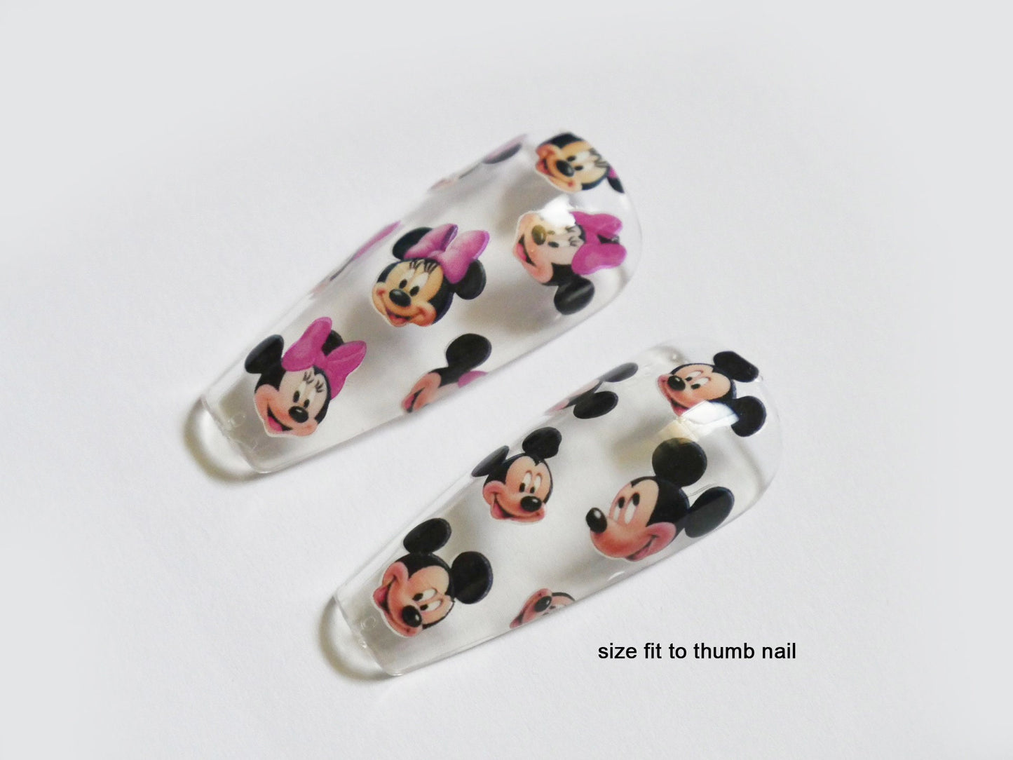 2pcs Mickey Mouse Minnie Mouse Nail Tattoo/Disney Theme nail sticker/Water Transfer Nail Art Stickers Decals/ Cartoon Miniature Decals