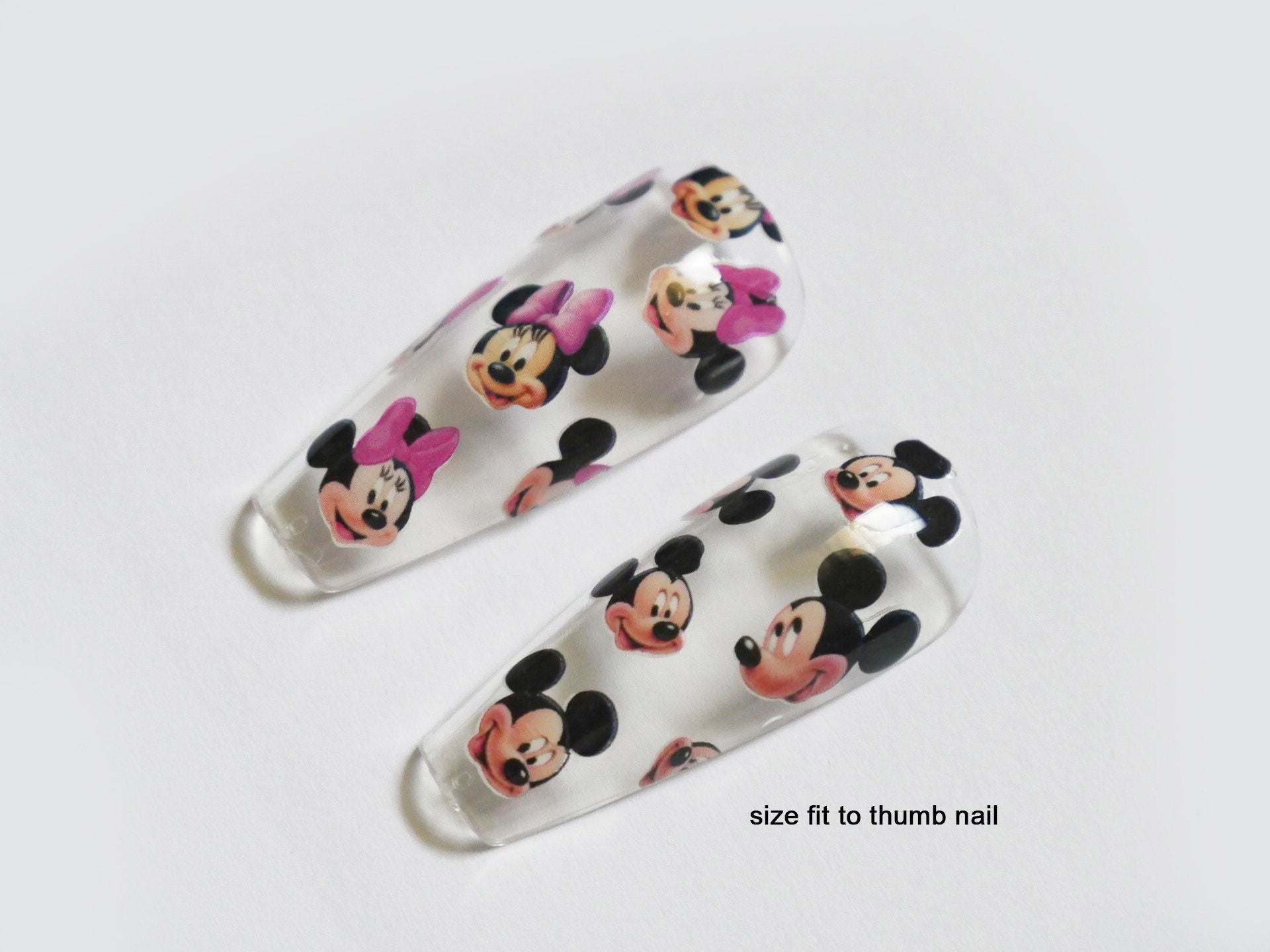 2pcs Mickey Mouse Minnie Mouse Nail Tattoo/Disney Theme nail sticker/Water Transfer Nail Art Stickers Decals/ Cartoon Miniature Decals